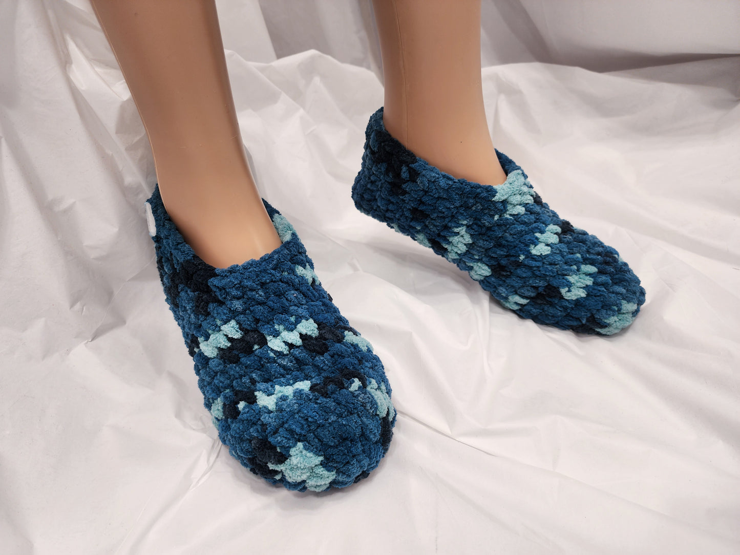Handmade Crochet Slipper (Teal Blue)
