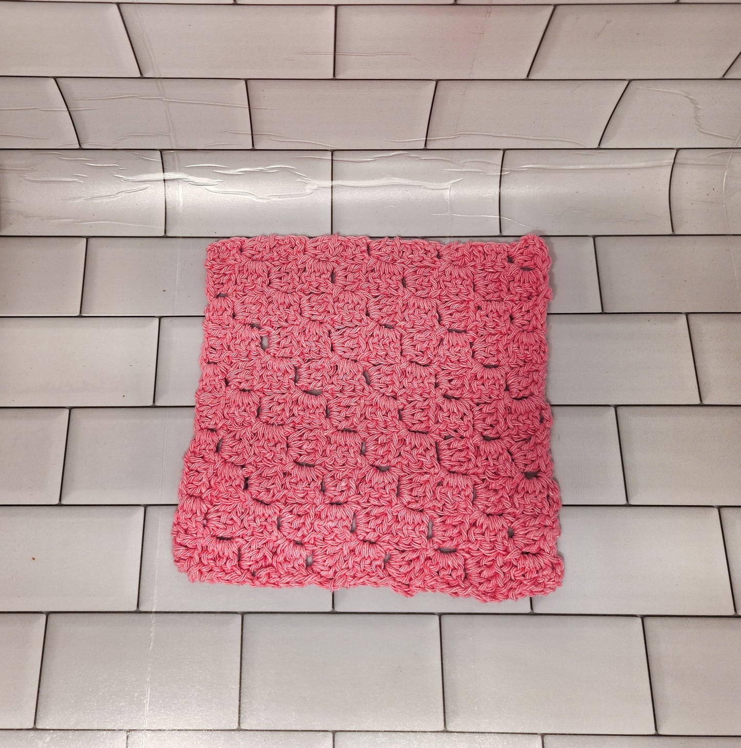 Handmade Crochet Dishcloth (Pink)