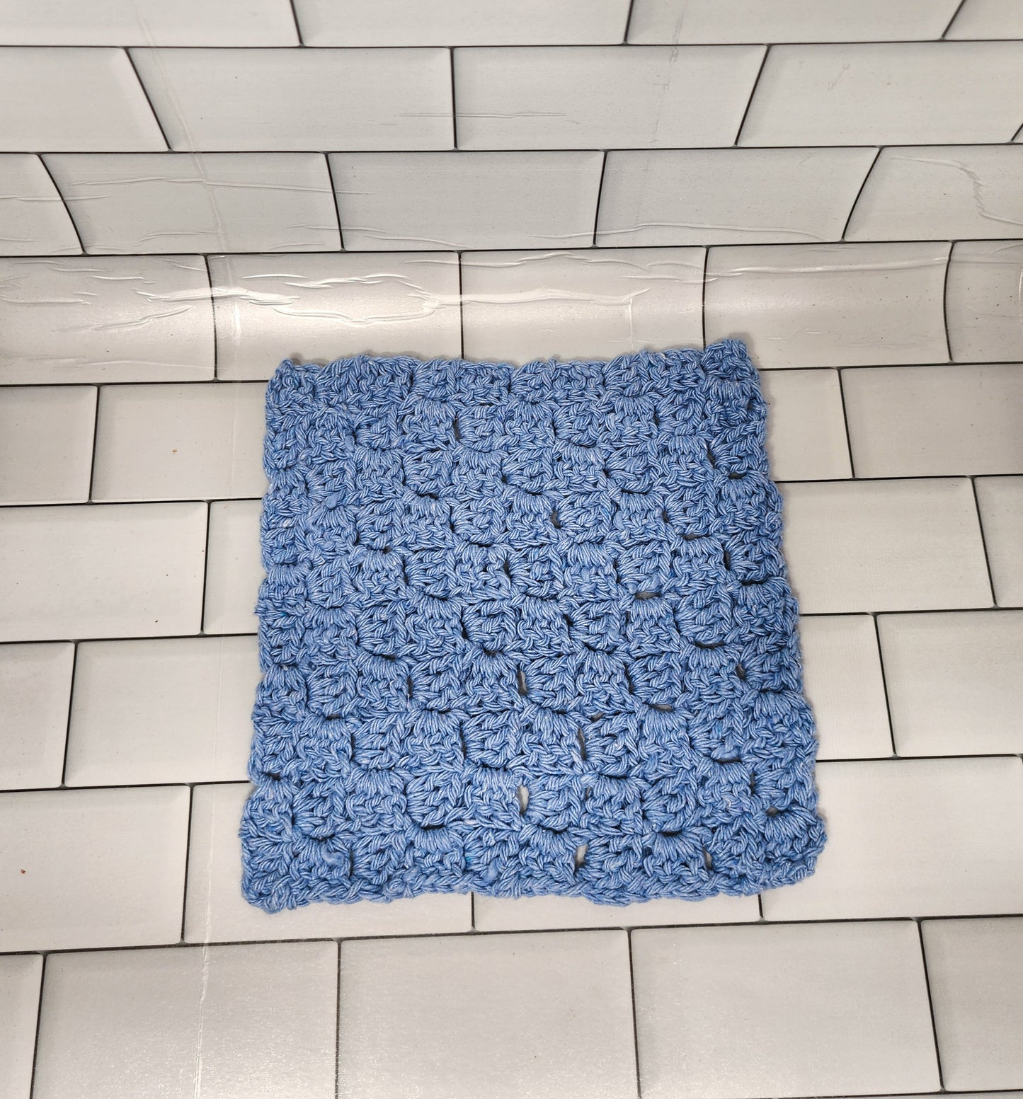 Handmade Crochet Dishcloth (Light Blue)