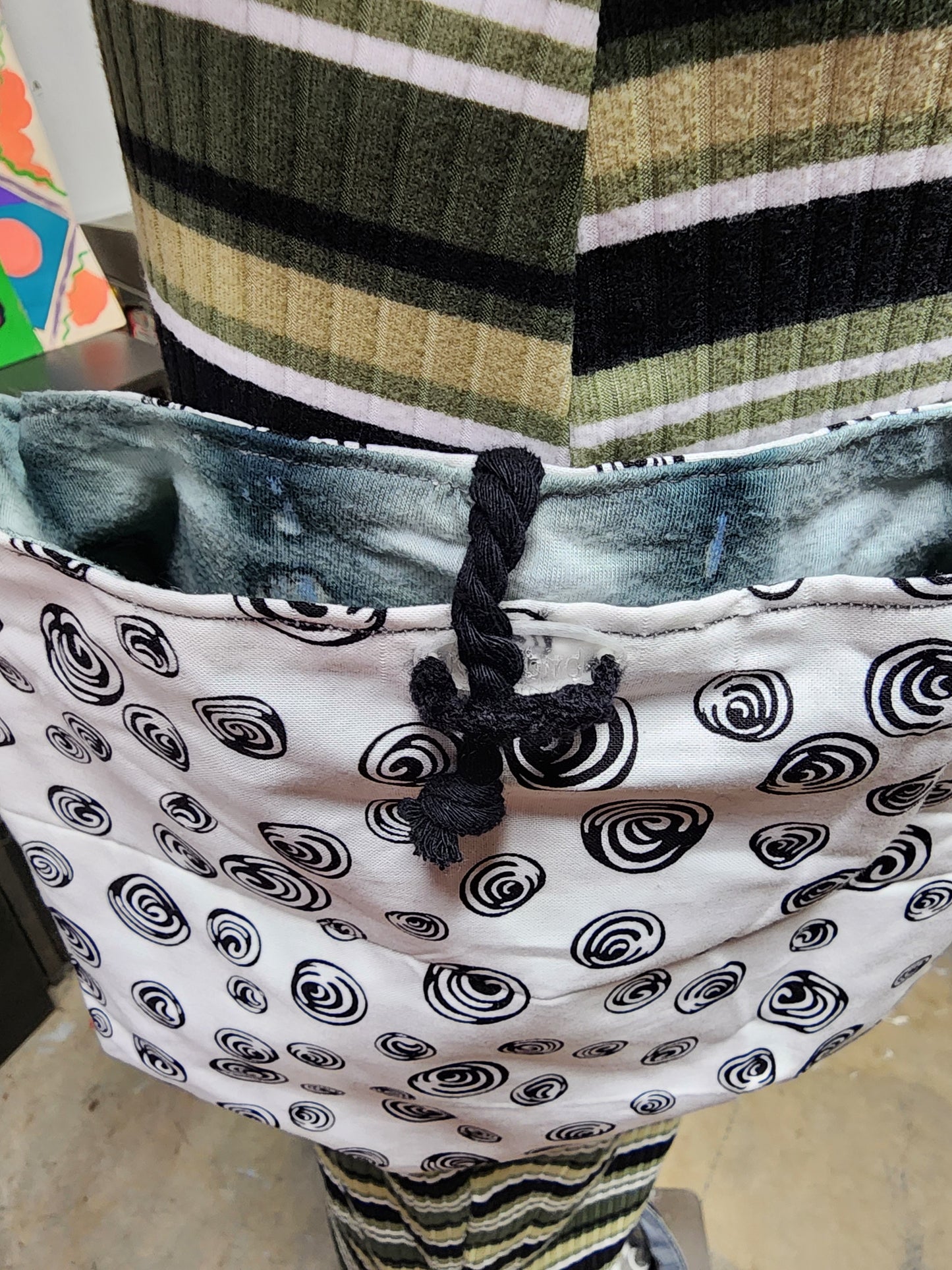 Handmade Hippie Boho Reversible Crossbody Bag (Geometric Print)