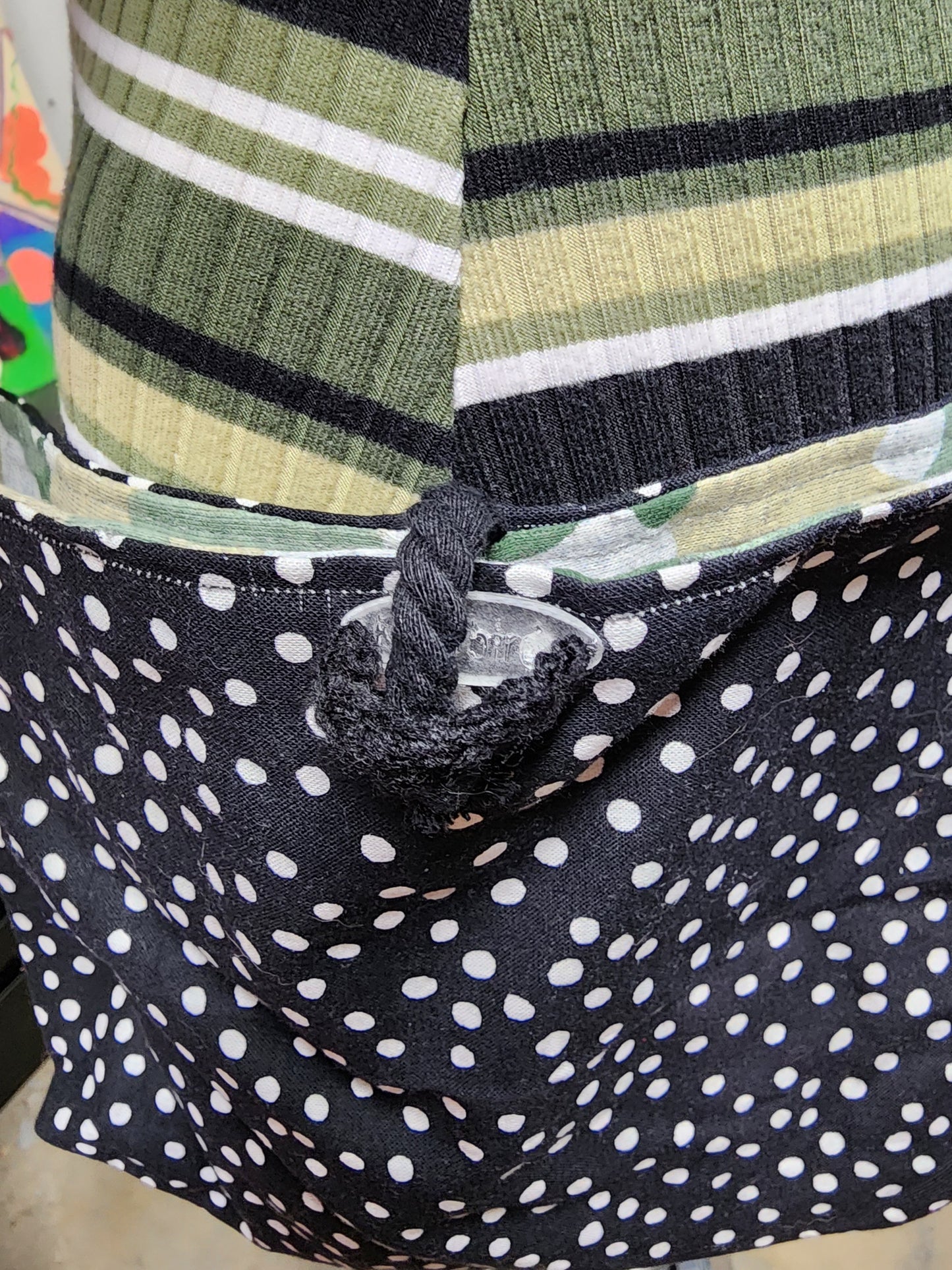 Handmade Hippie Boho Reversible Crossbody Bag (Polka Dot Print)