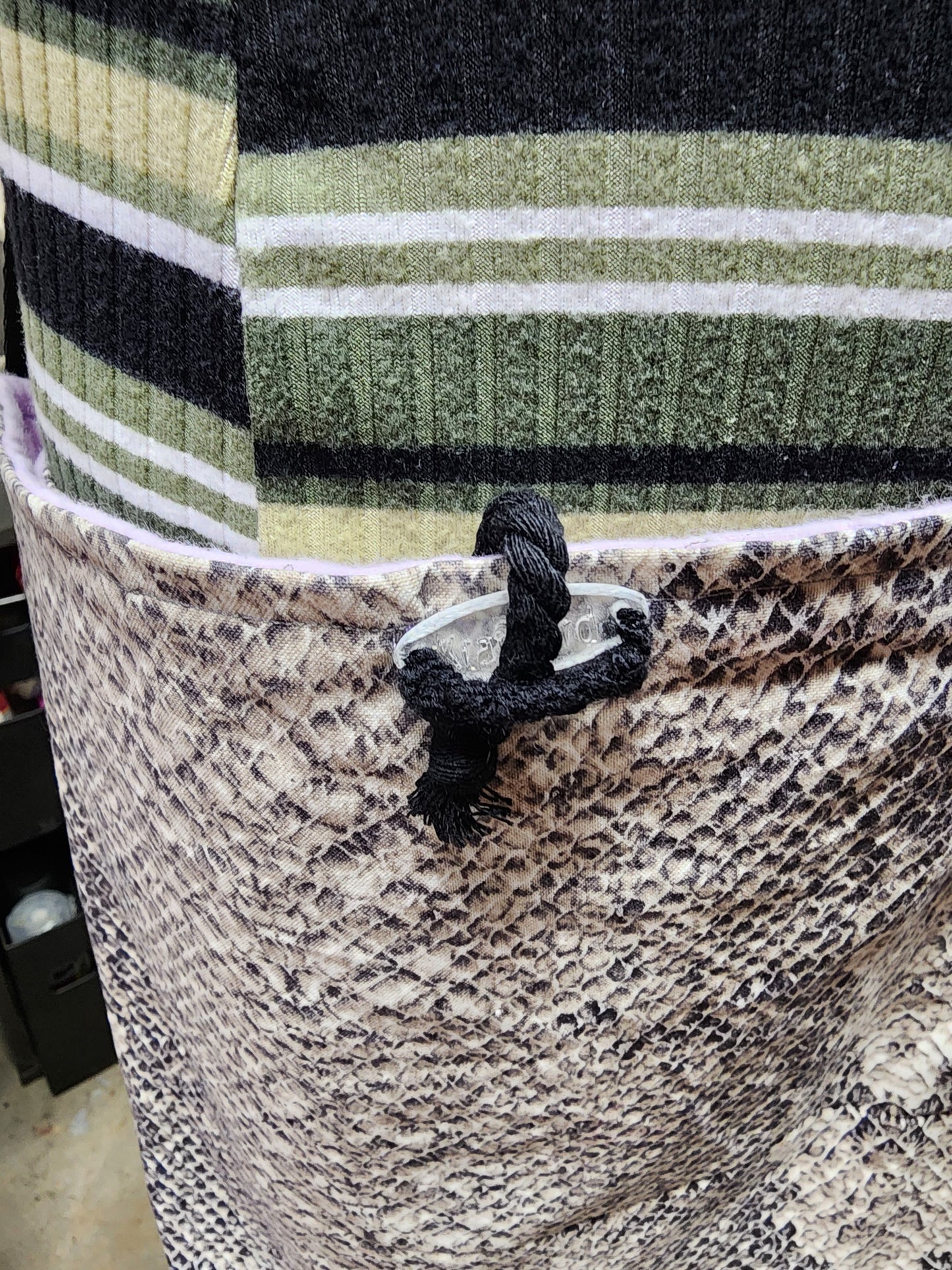 Handmade Hippie Boho Reversible Crossbody Bag (Snakeskin Print)