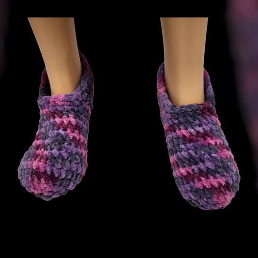 Handmade Crochet Slipper (Purple/Pink)
