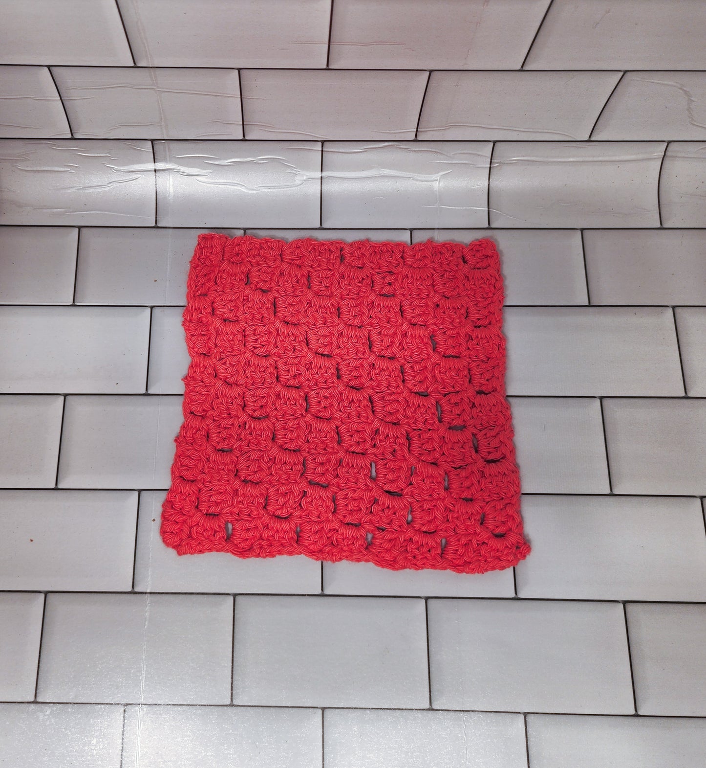 Handmade Crochet Dishcloth (Salmon)