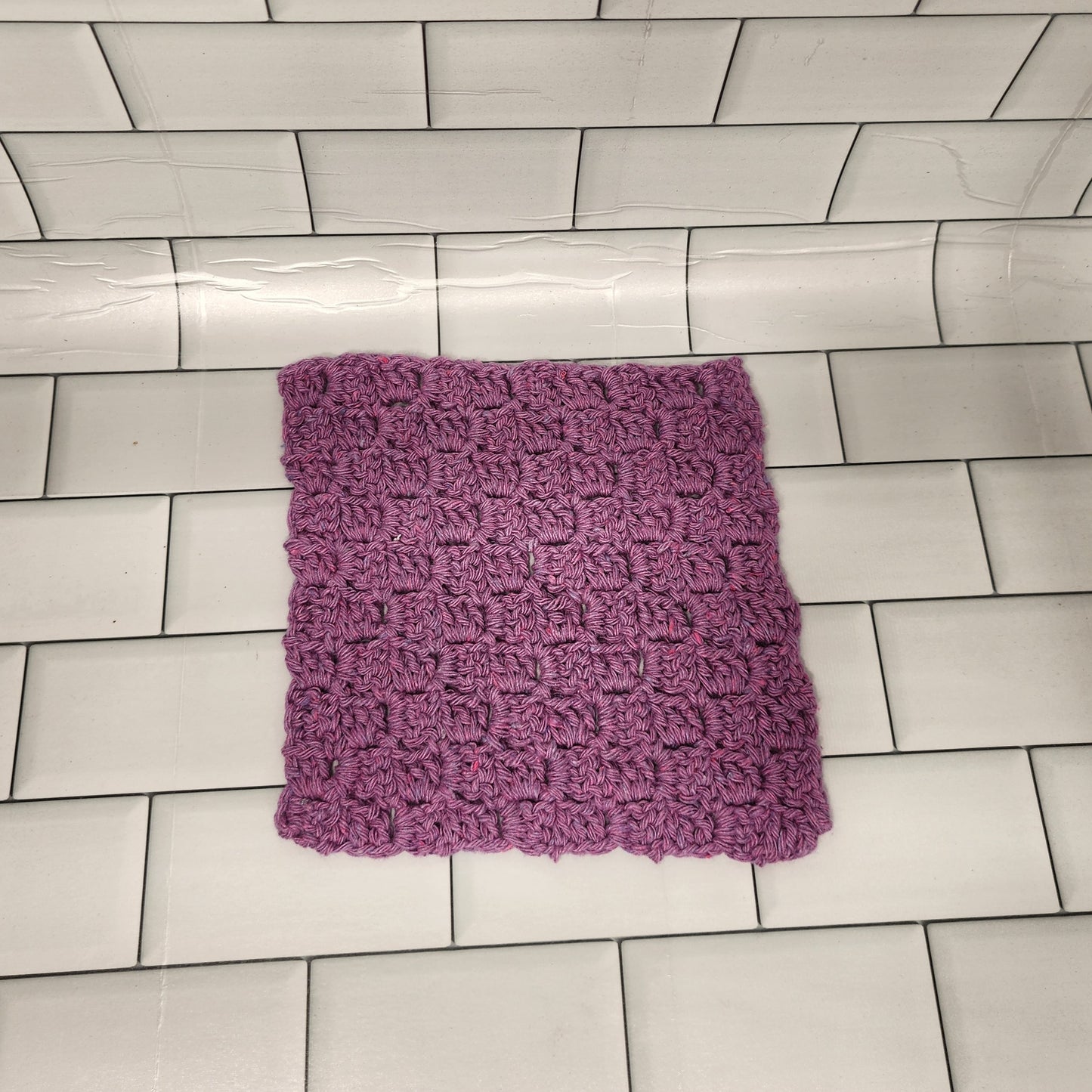 Handmade Crochet Dishcloth (Purple)