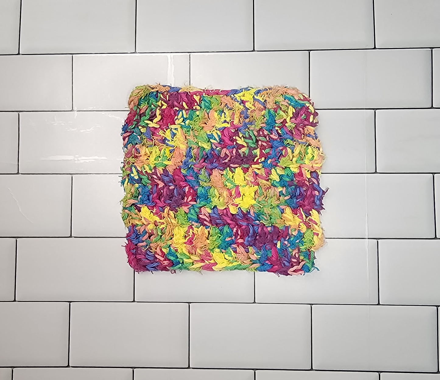 Handmade Crochet Kitchen Dish Scrubbie Heavy Duty (Rainbow)