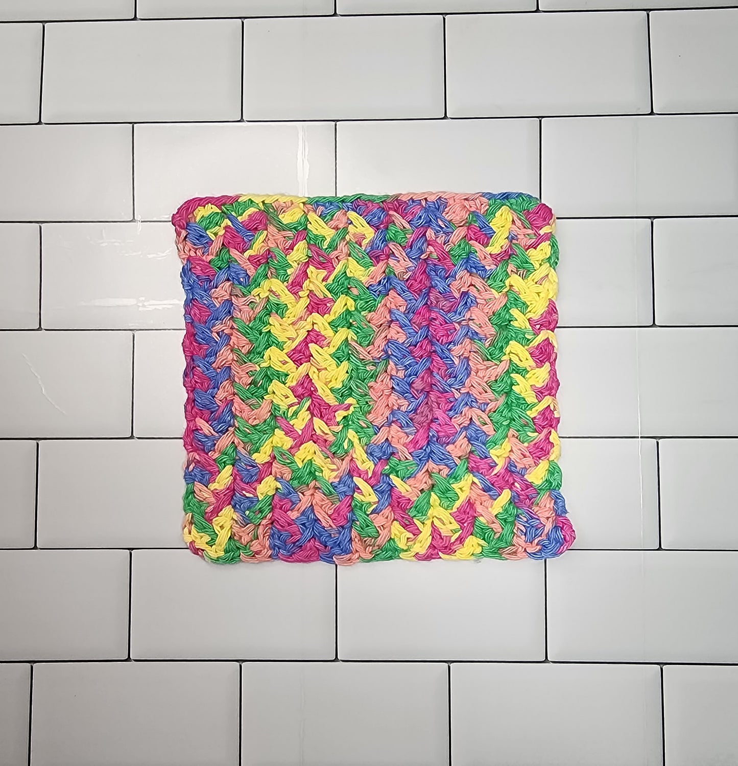 Handmade Crochet Dishcloth (Rainbow)