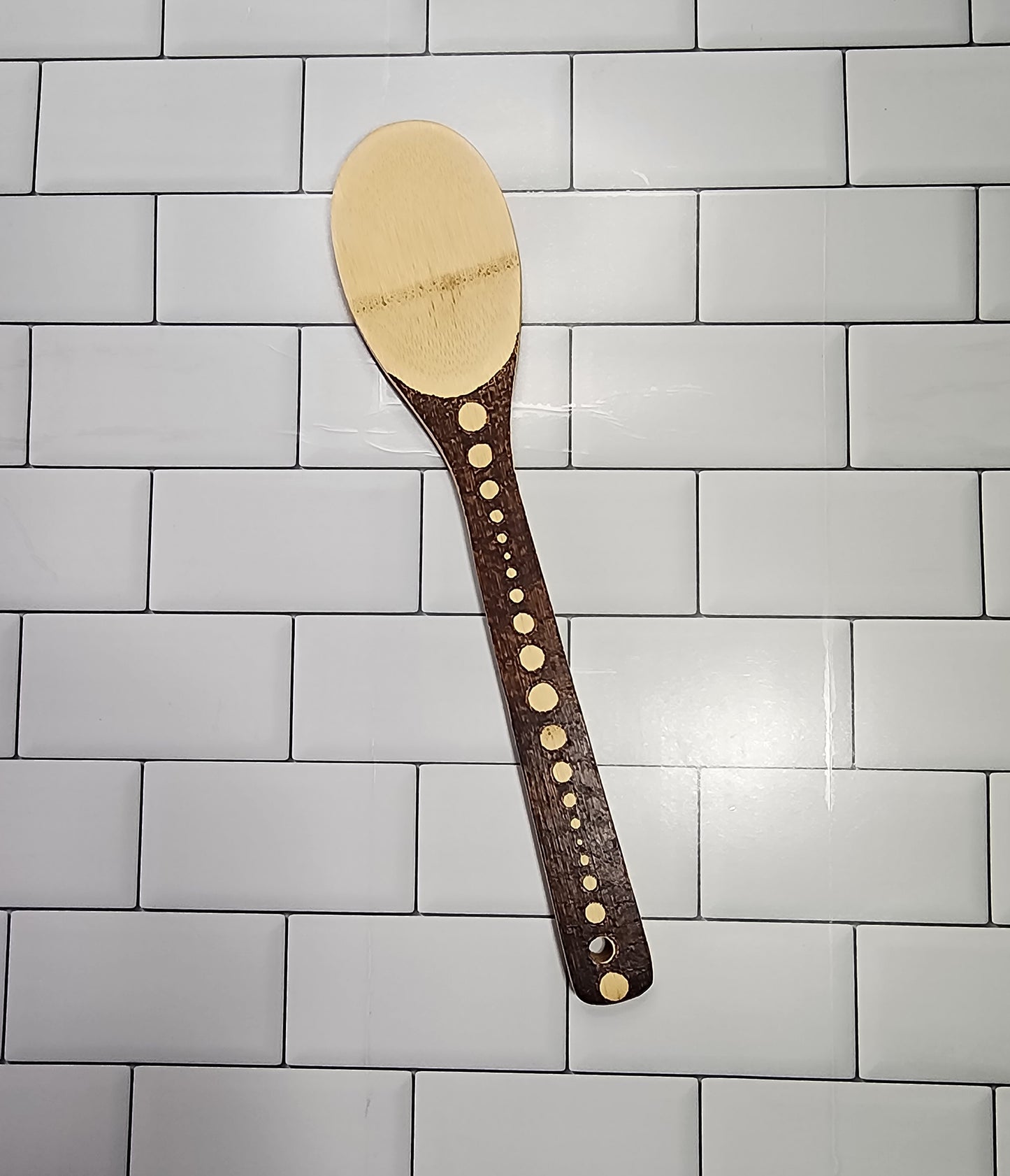 Freehand Woodburned Wooden Bamboo Spoon Utencil