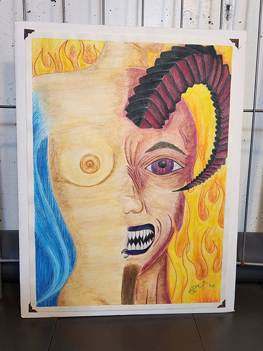 Succubus - Freehand Origianl Artwork - Watercolor