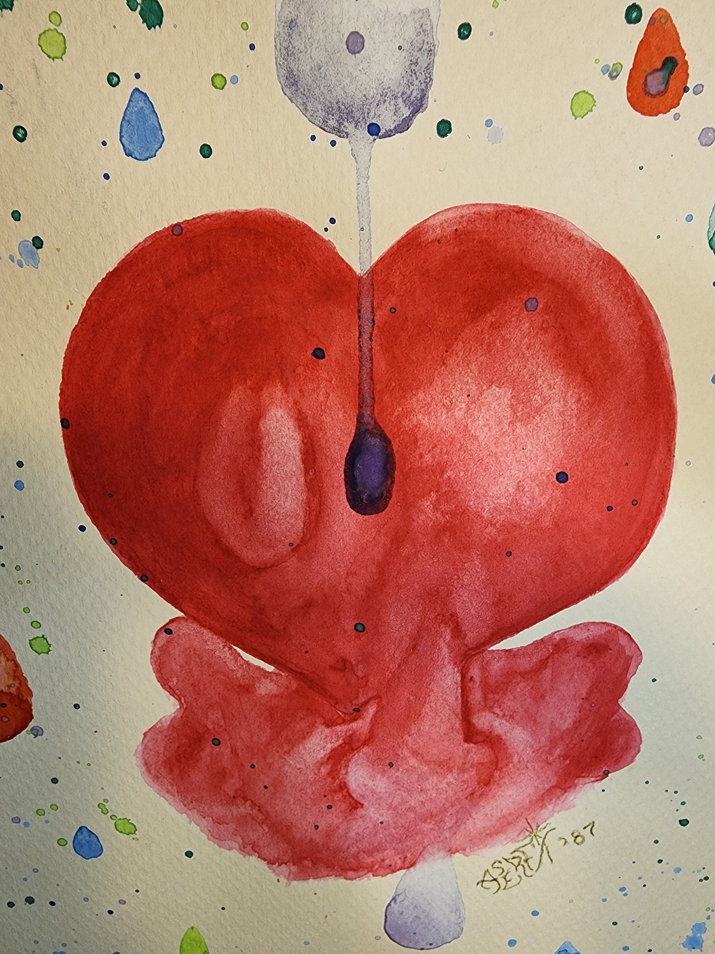 Bleeding Heart - Freehand Original Artwork - Watercolor