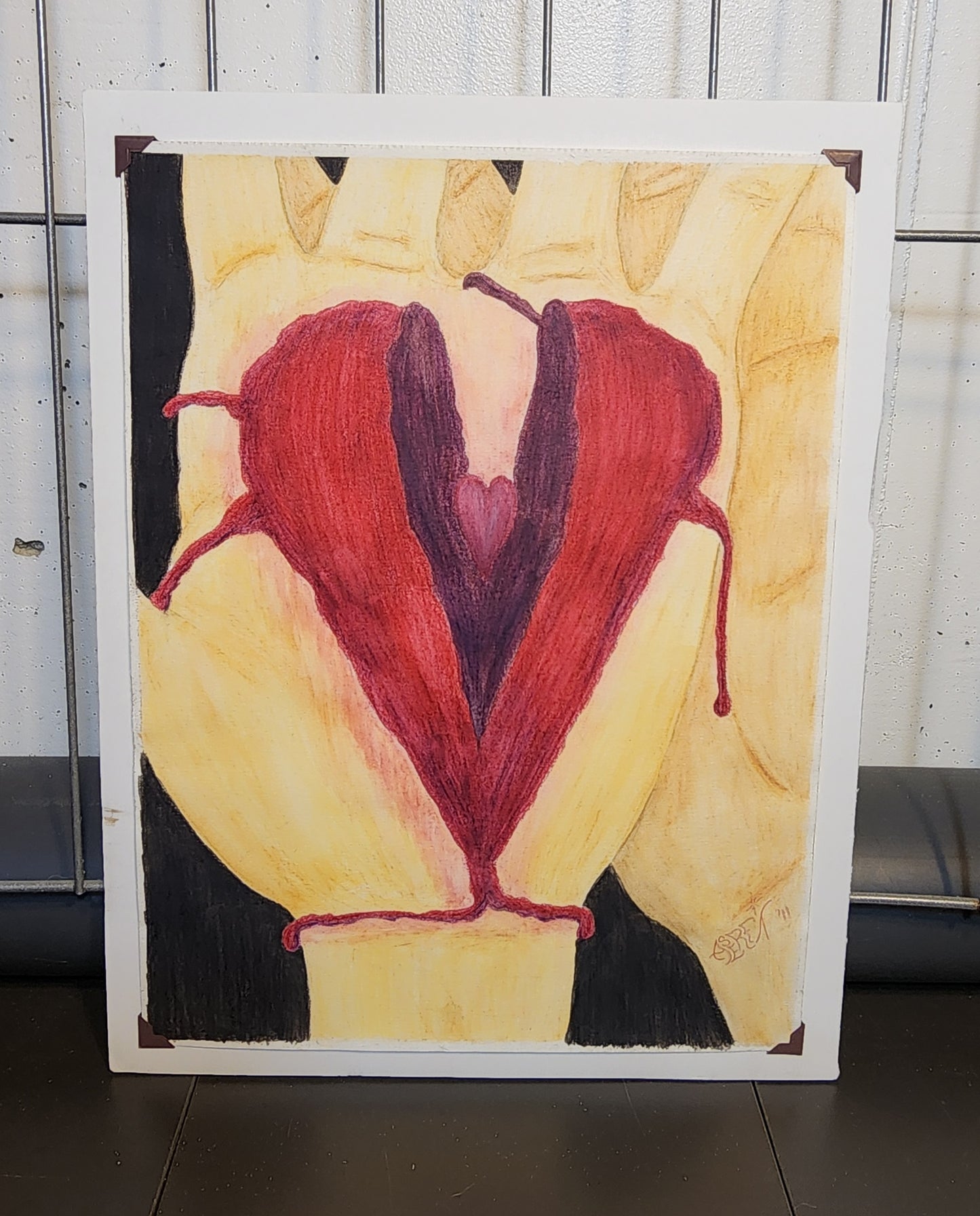 Heart In Hand - Freehand Original Artwork - Watercolor