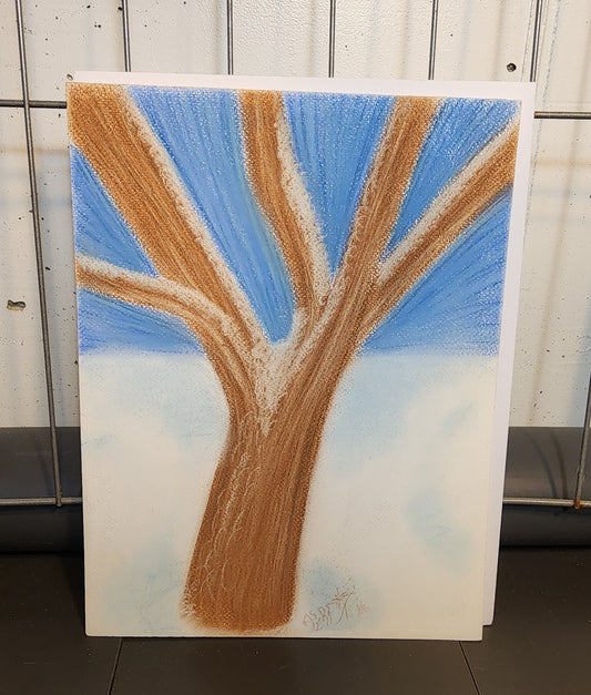 Winter Tree - Freehand Original Artwork - Pastel