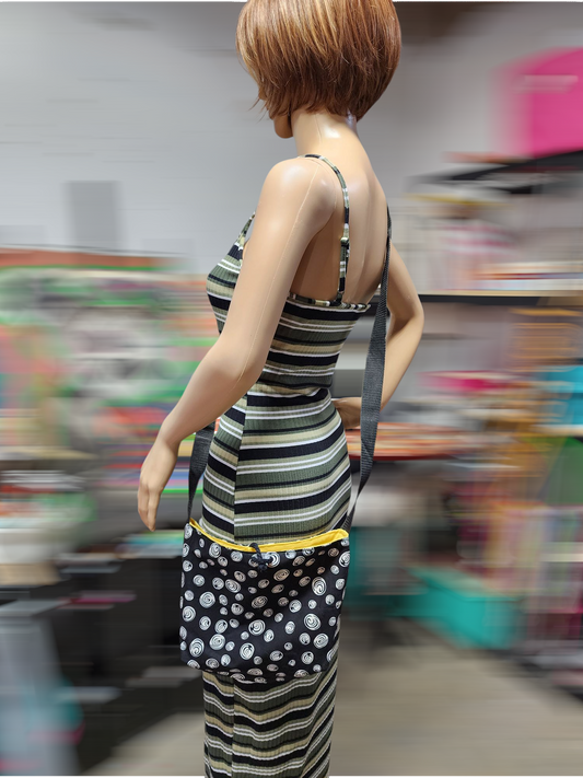 Handmade Hippie Boho Reversible Crossbody Bag (Geometric Print)