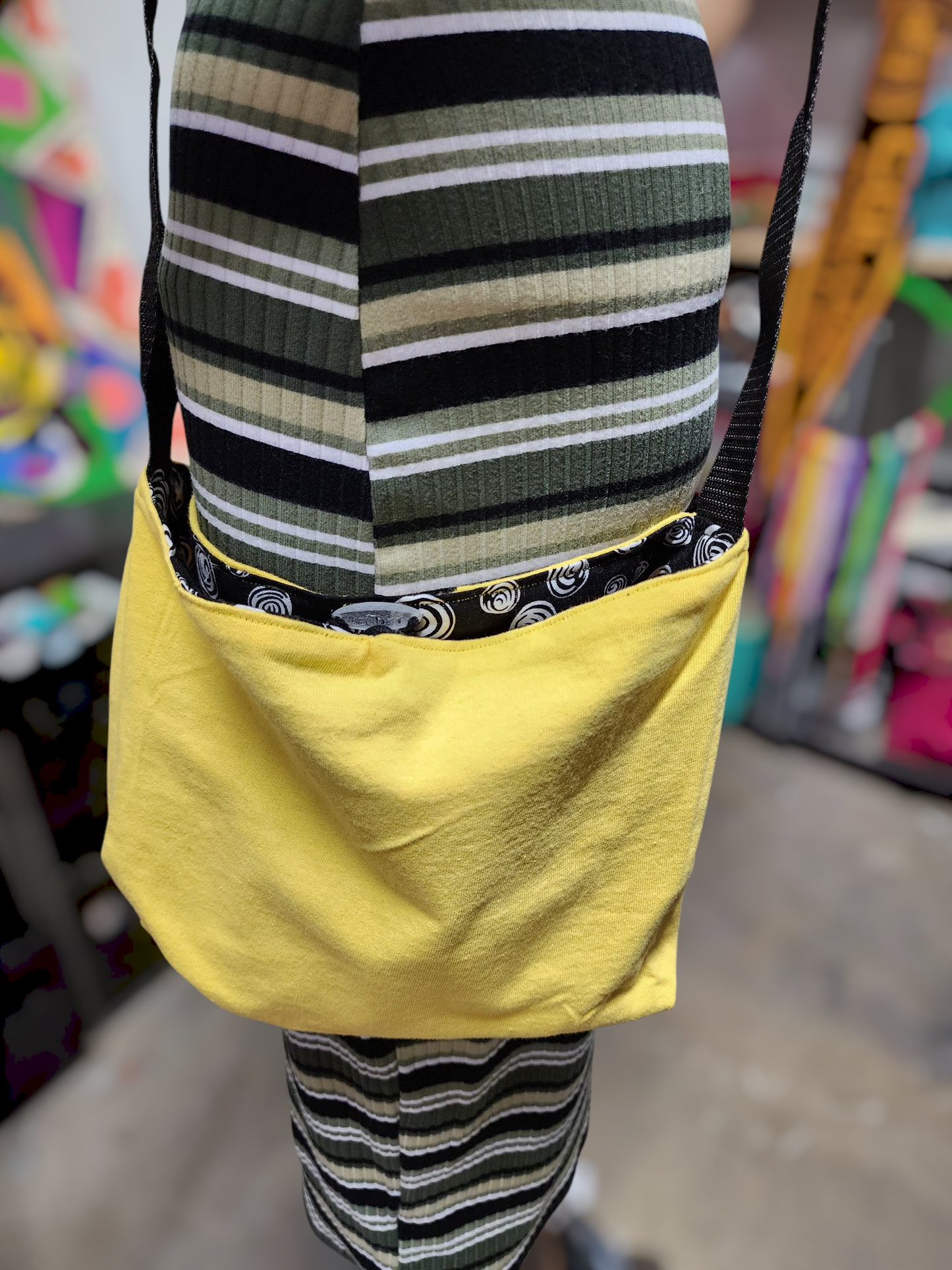 Handmade Hippie Boho Reversible Crossbody Bag (Geometric Print)