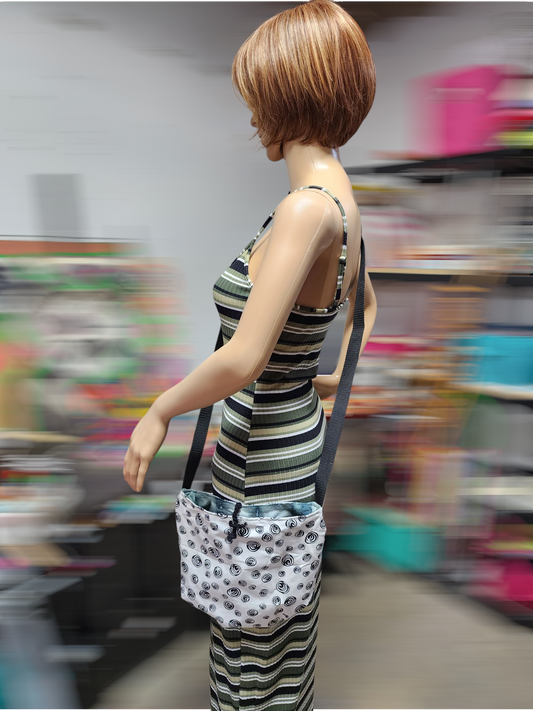 Handmade Hippie Boho Reversible Crossbody Bag (Geometric Print)