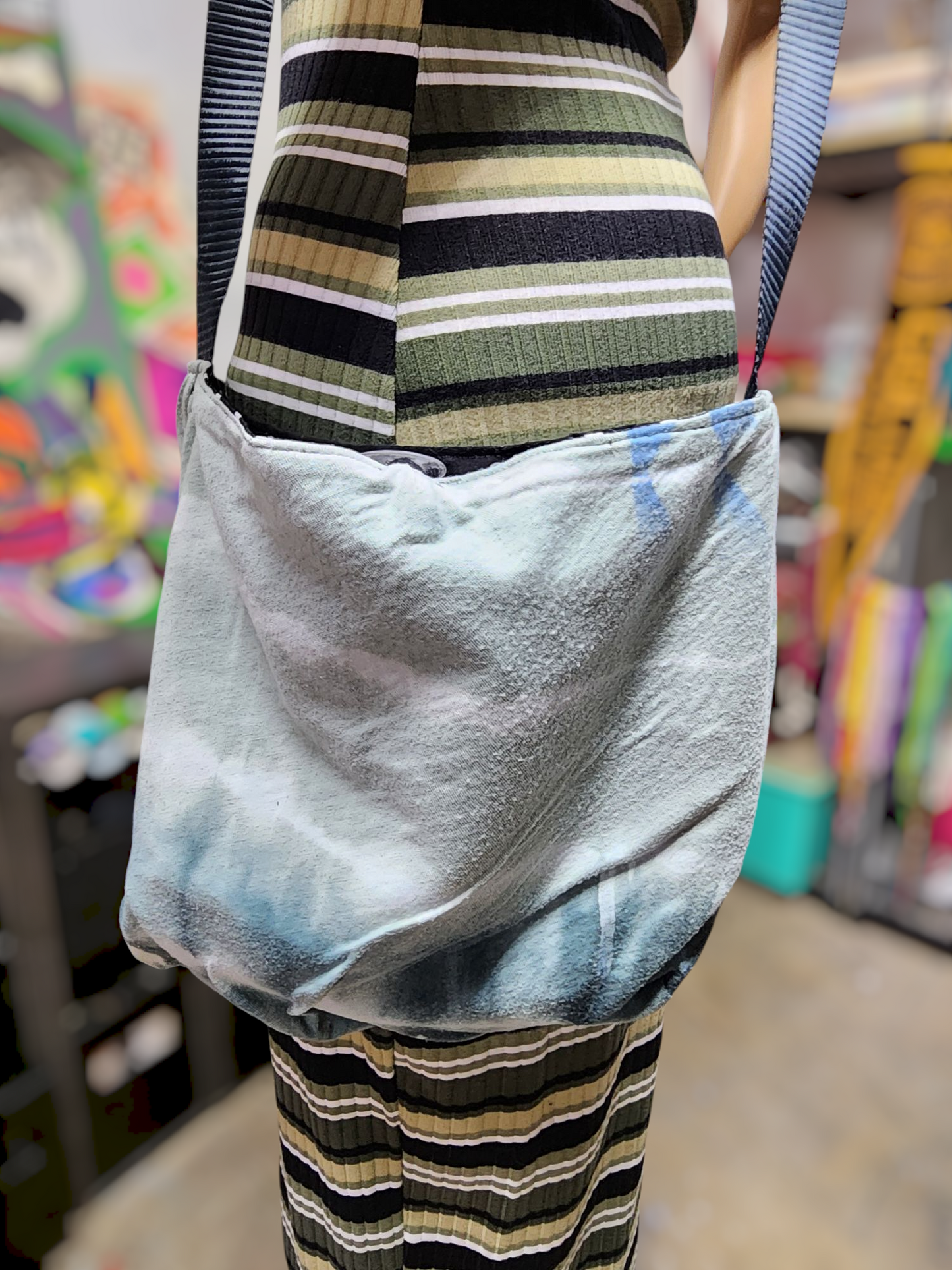 Handmade Hippie Boho Reversible Crossbody Bag (Polka Dot Print)