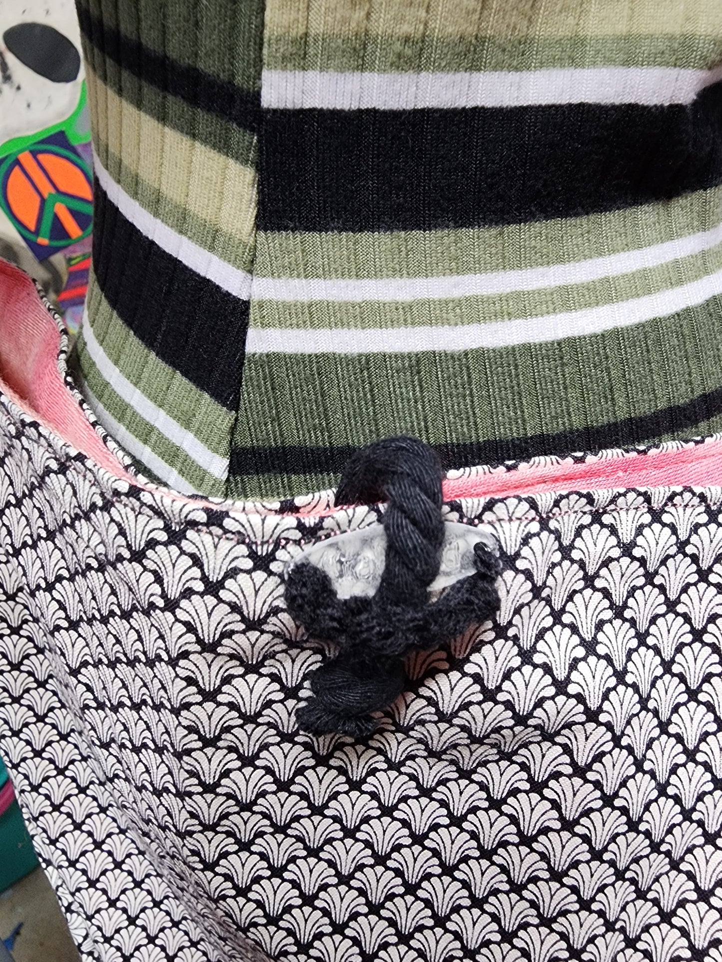 Handmade Hippie Boho Reversible Crossbody Bag (Geometric Print)