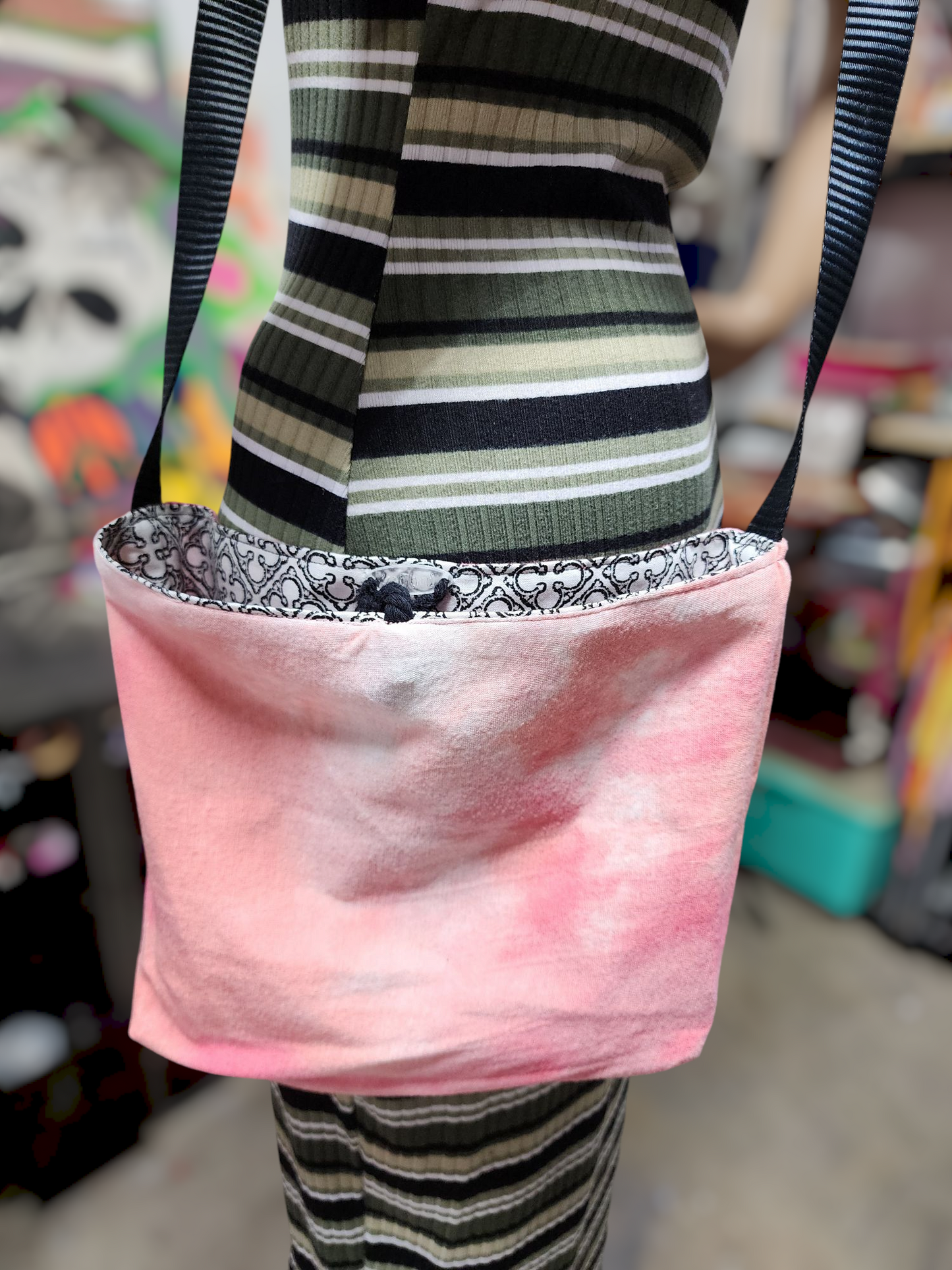 Handmade Hippie Boho Reversible Crossbody Bag (Geometric Print)