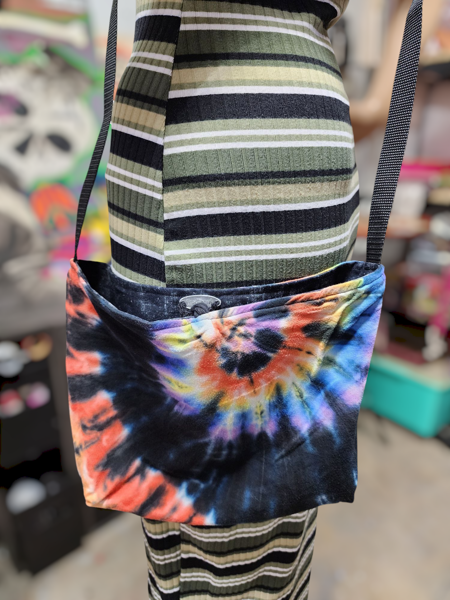 Handmade Hippie Boho Reversible Crossbody Bag (Faded Jean Print)