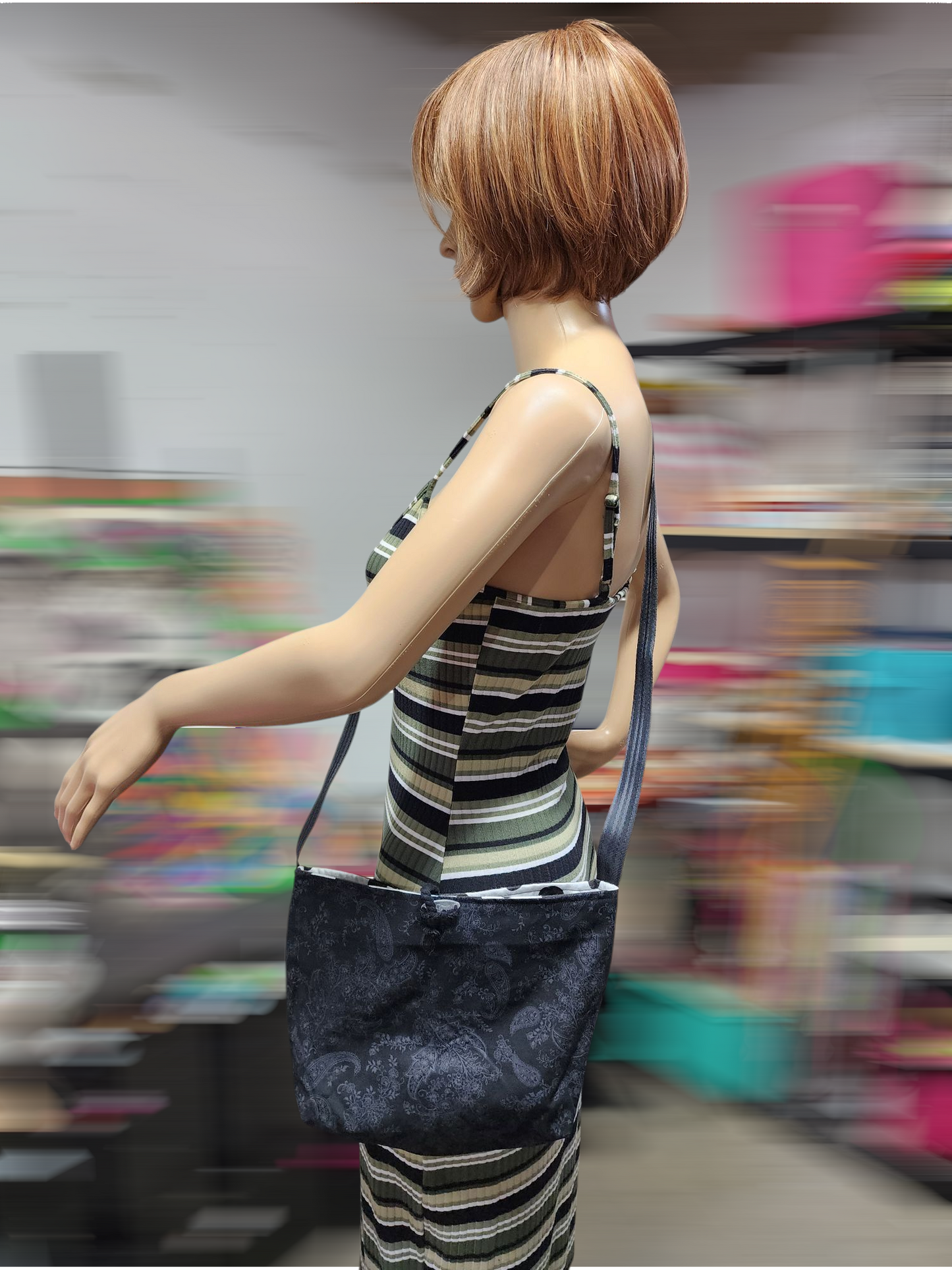 Handmade Hippie Boho Reversible Crossbody Bag (Paisley Print)