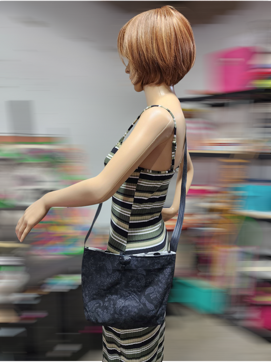 Handmade Hippie Boho Reversible Crossbody Bag (Paisley Print)