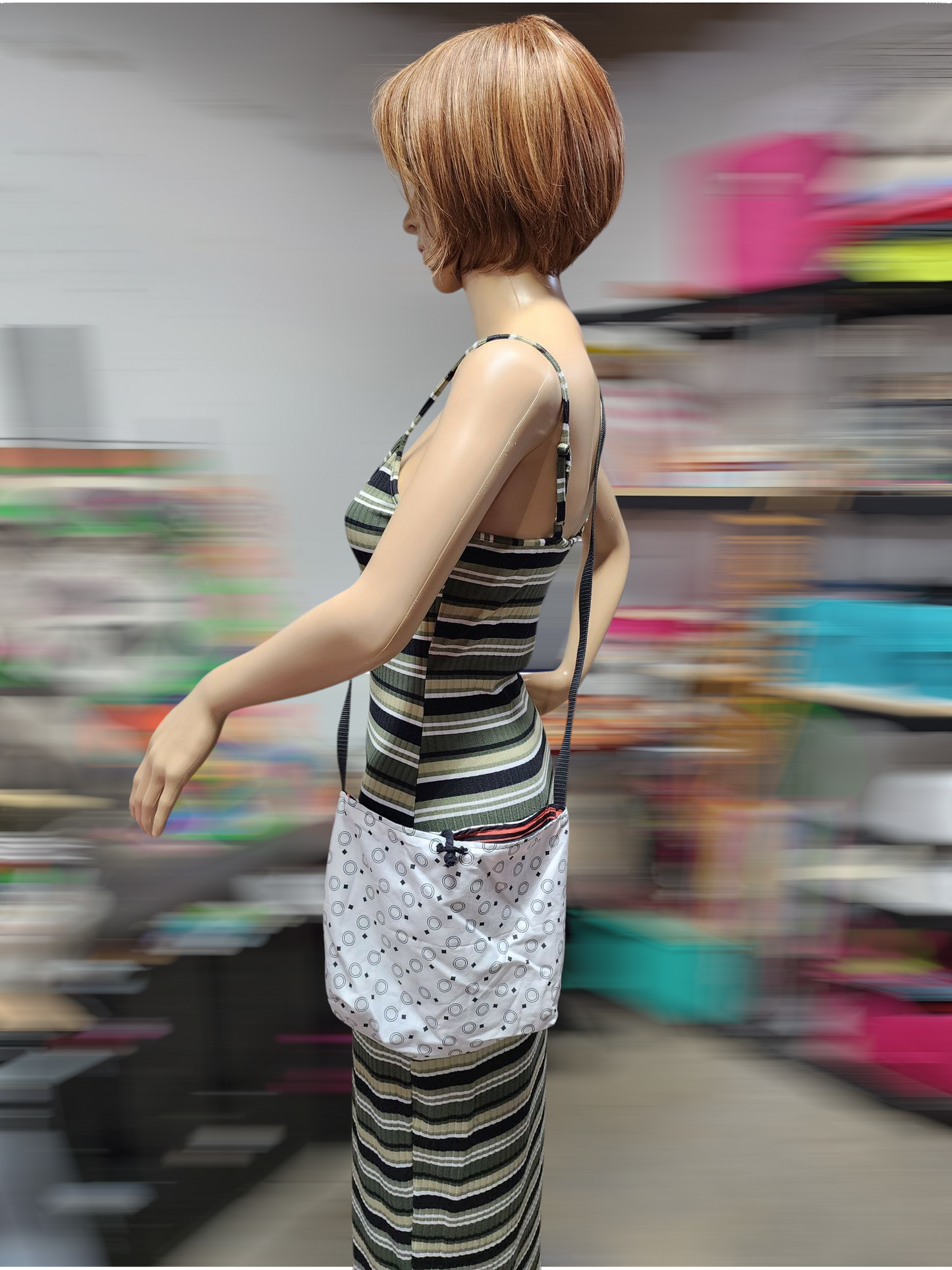 Handmade Hippie Boho Reversible Crossbody Bag (Geometric Print)