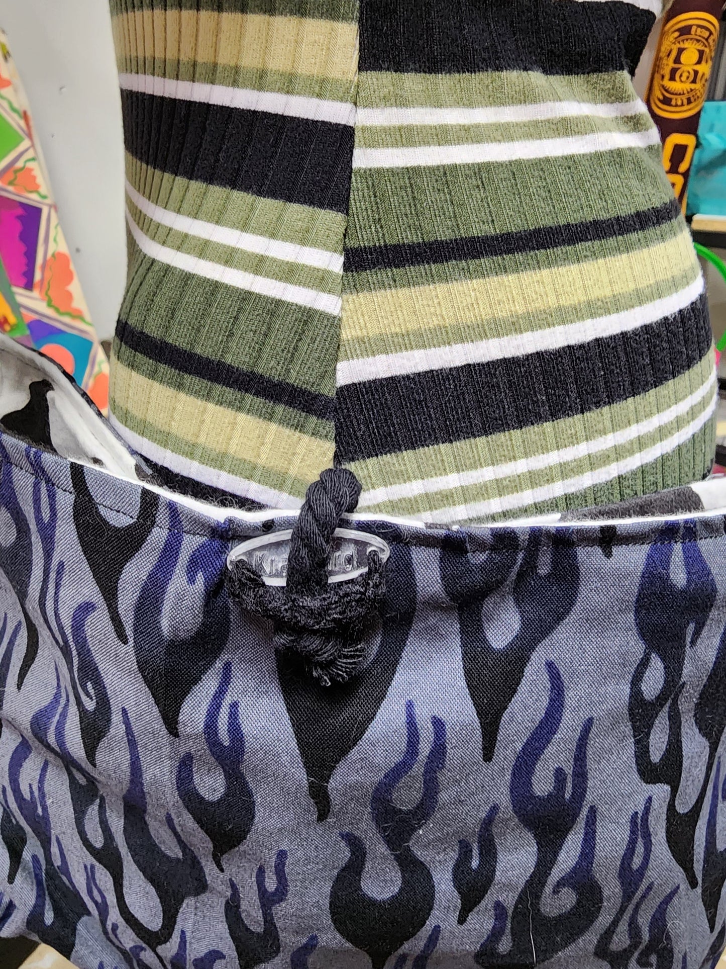 Handmade Hippie Boho Reversible Crossbody Bag (Flame Print)