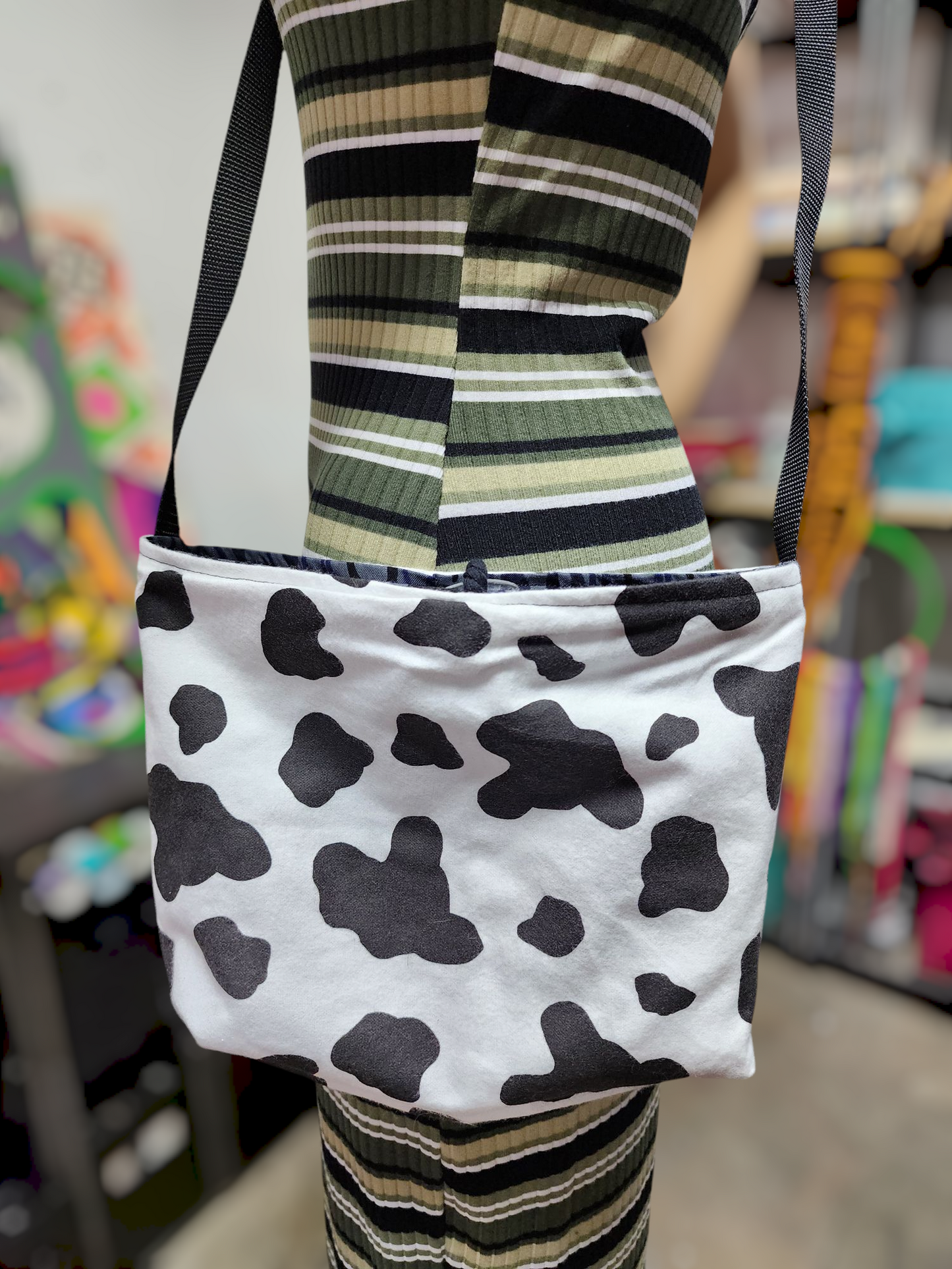 Handmade Hippie Boho Reversible Crossbody Bag (Flame Print)