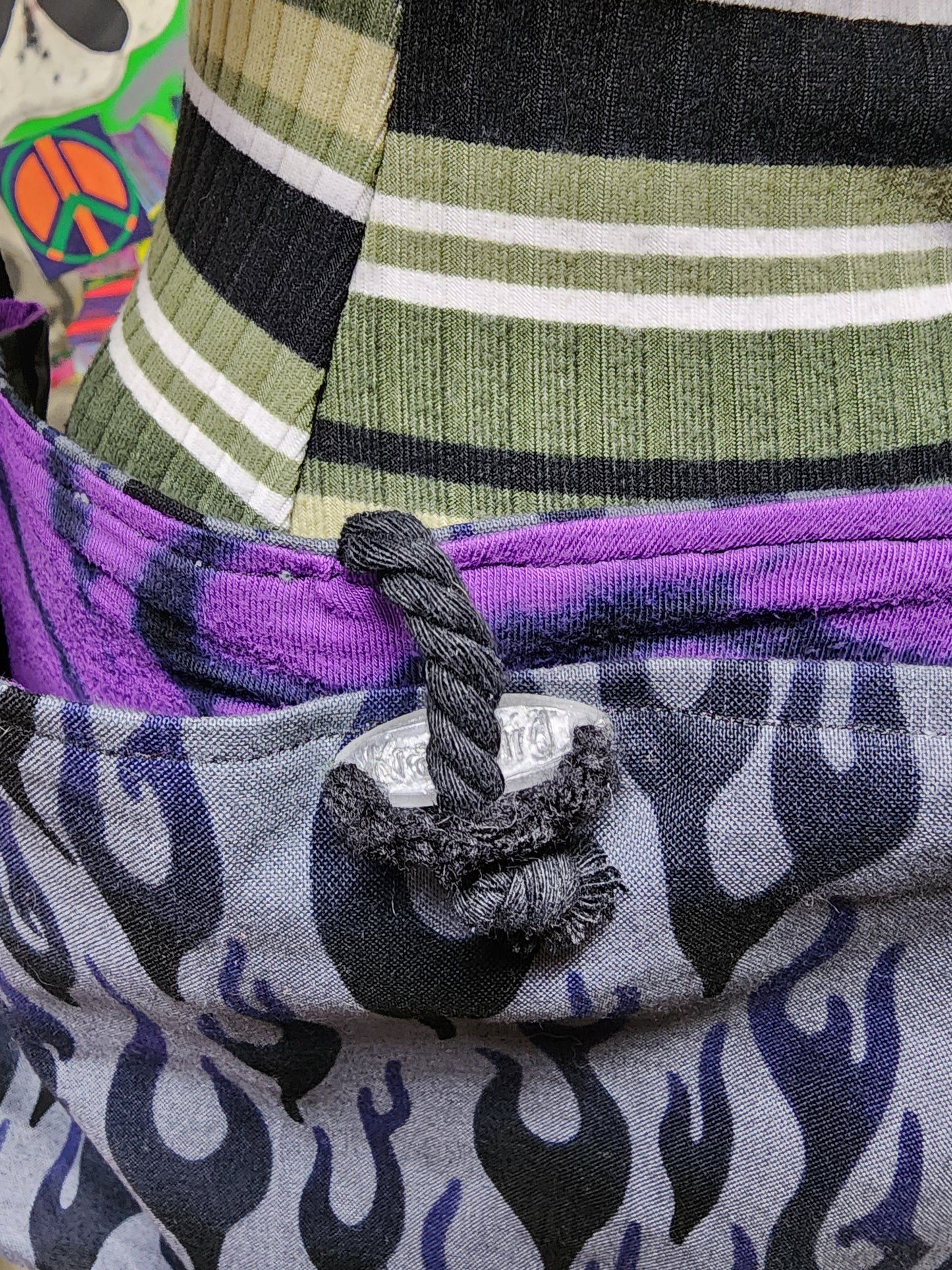 Handmade Hippie Boho Reversible Crossbody Bag (Flame Print)