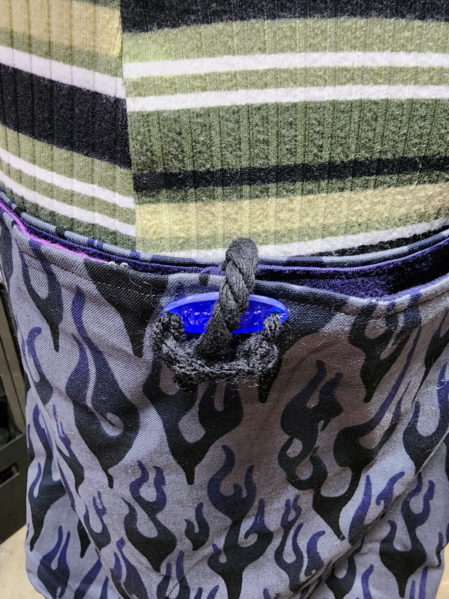 Handmade Hippie Boho Reversible Crossbody Bag (Flame Print)