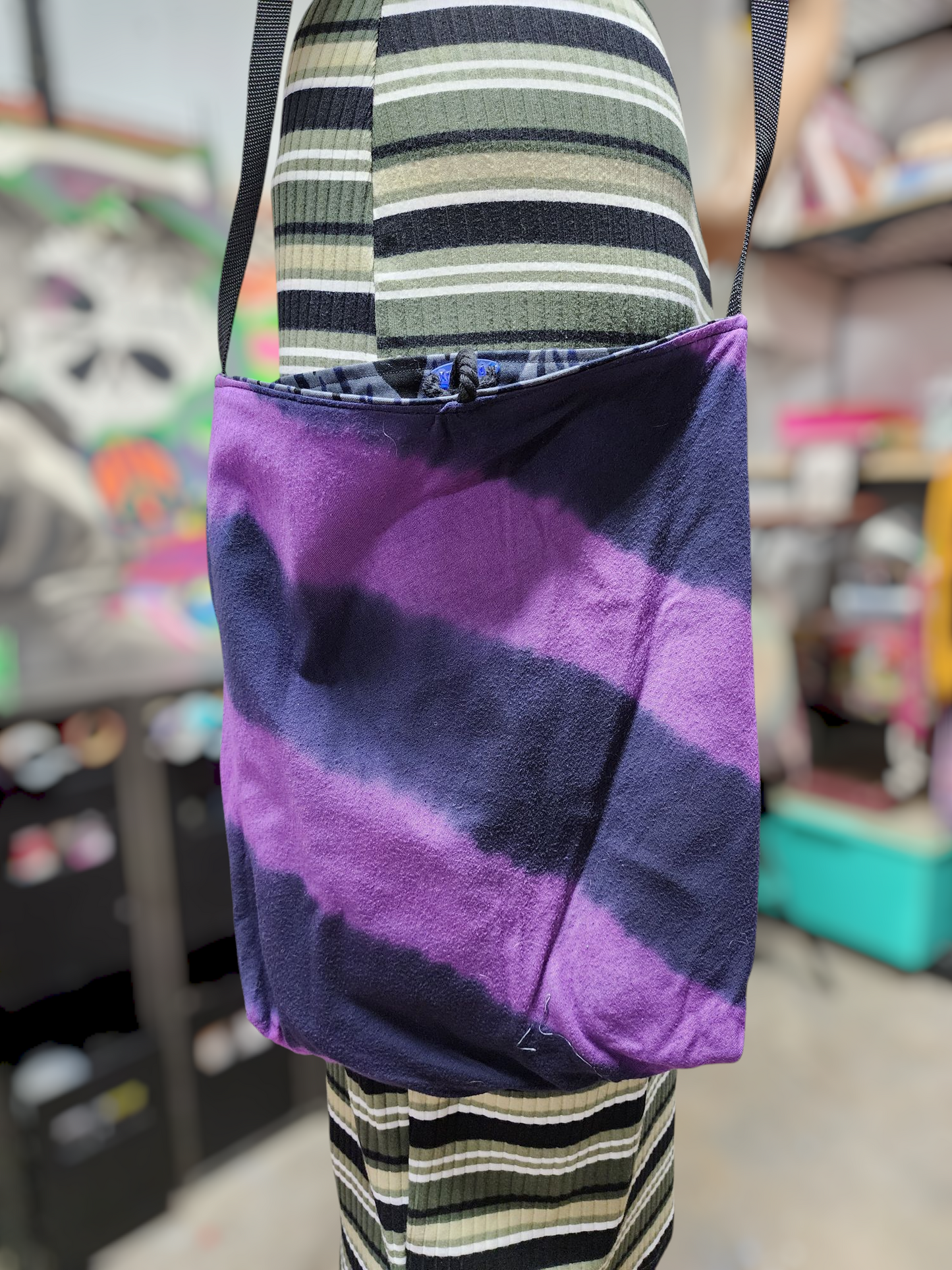 Handmade Hippie Boho Reversible Crossbody Bag (Flame Print)