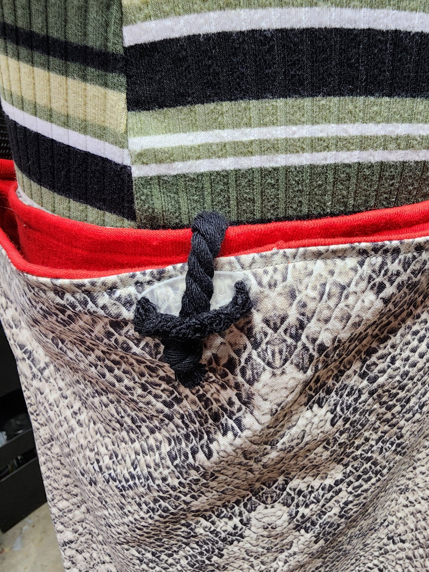 Handmade Hippie Boho Reversible Crossbody Bag (Snakeskin Print)