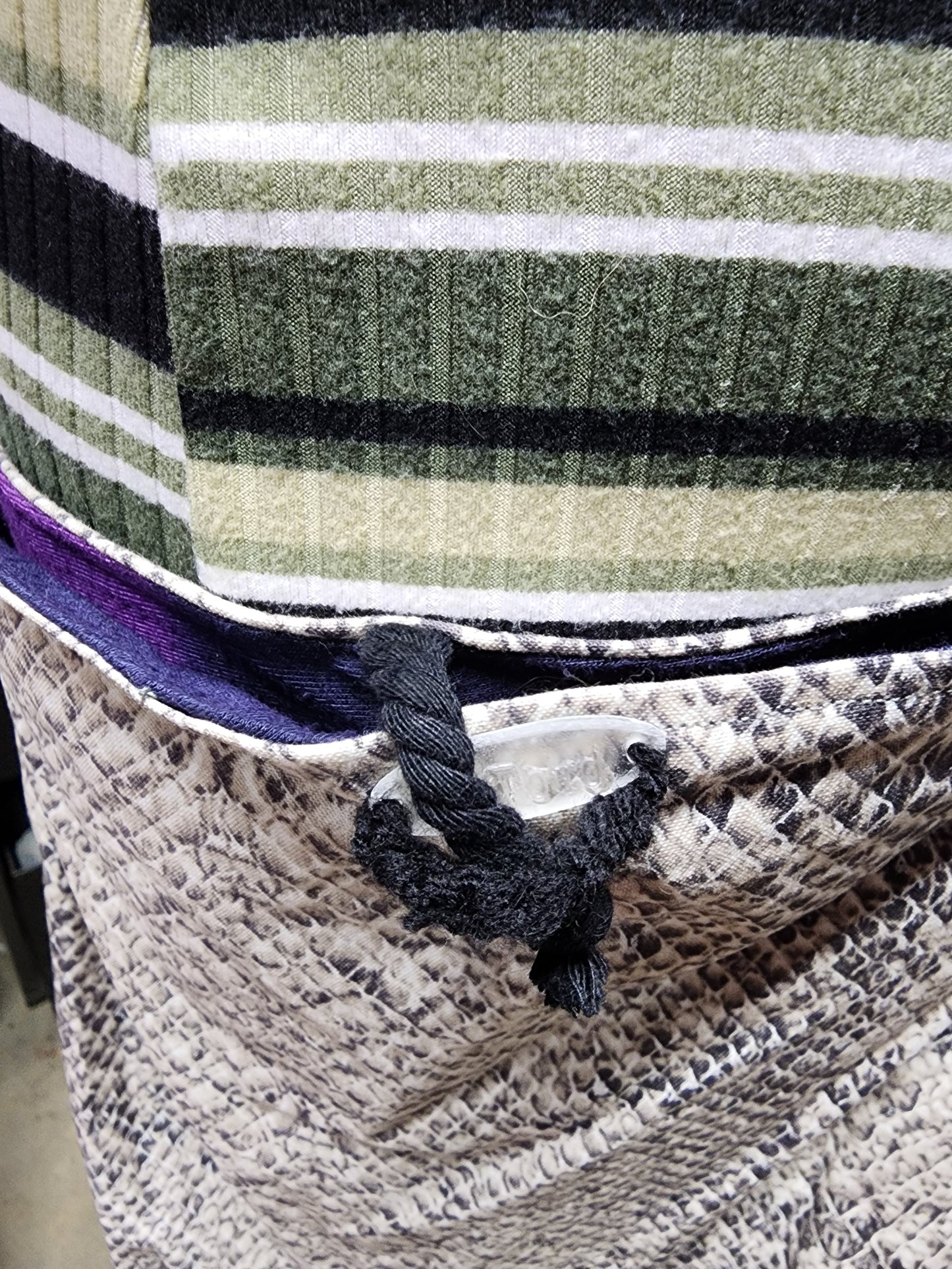 Handmade Hippie Boho Reversible Crossbody Bag (Snakeskin Print)