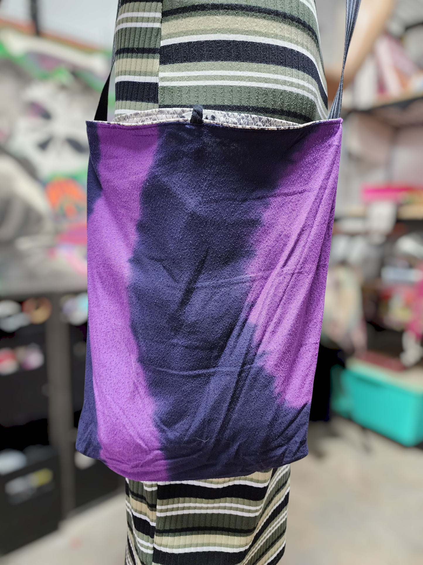 Handmade Hippie Boho Reversible Crossbody Bag (Snakeskin Print)