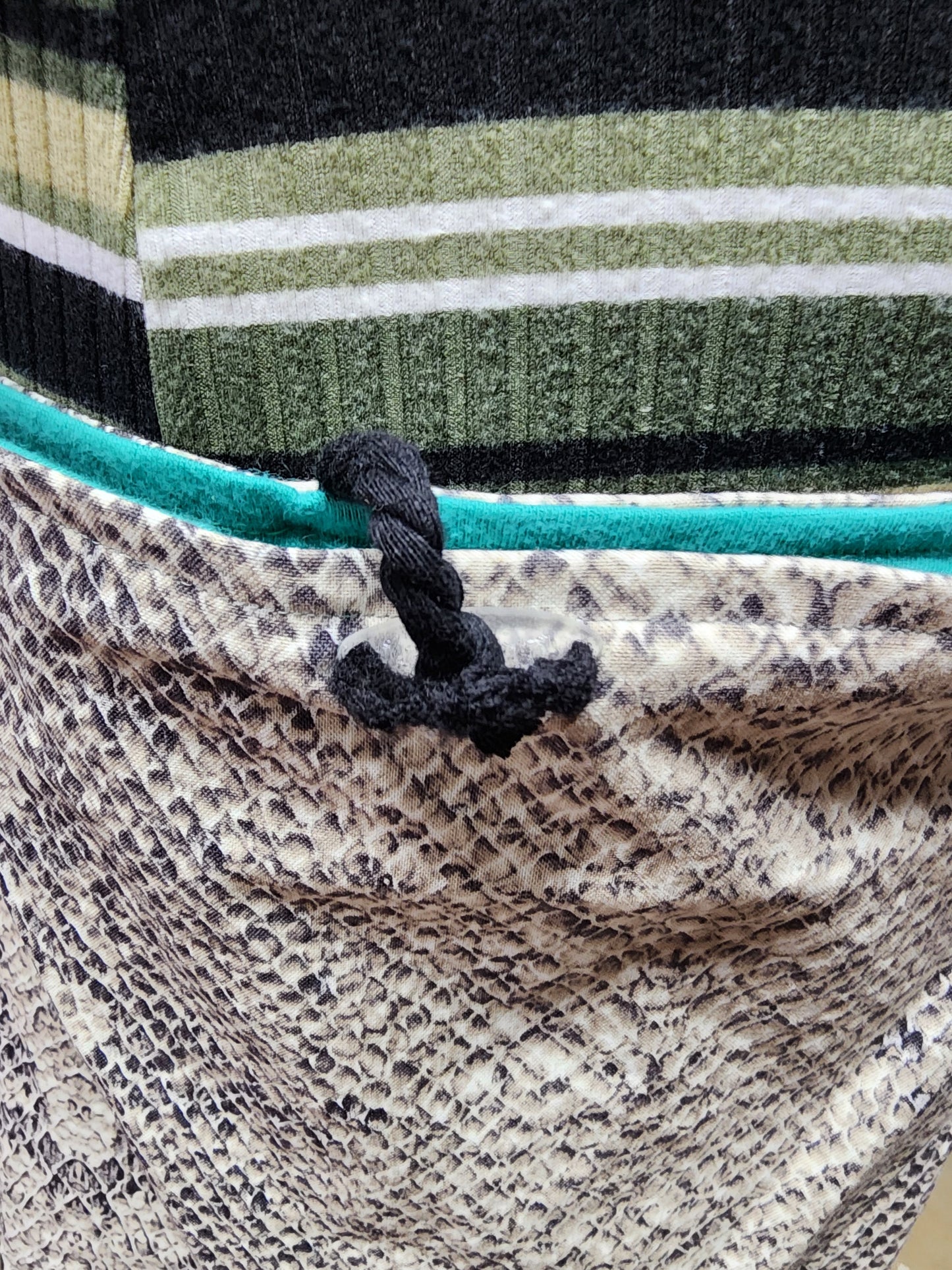 Handmade Hippie Boho Reversible Crossbody Bag (Snakeskin Print)