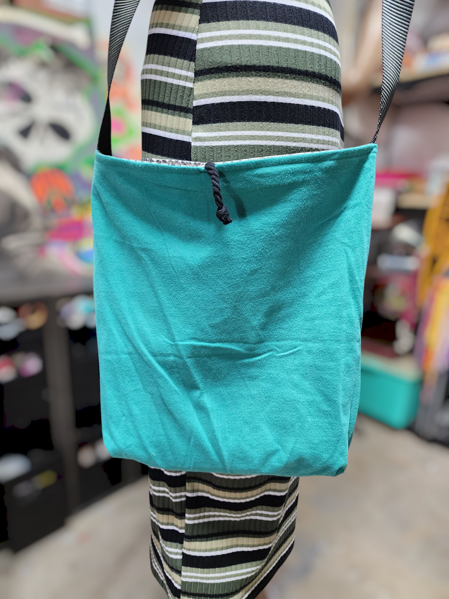 Handmade Hippie Boho Reversible Crossbody Bag (Snakeskin Print)