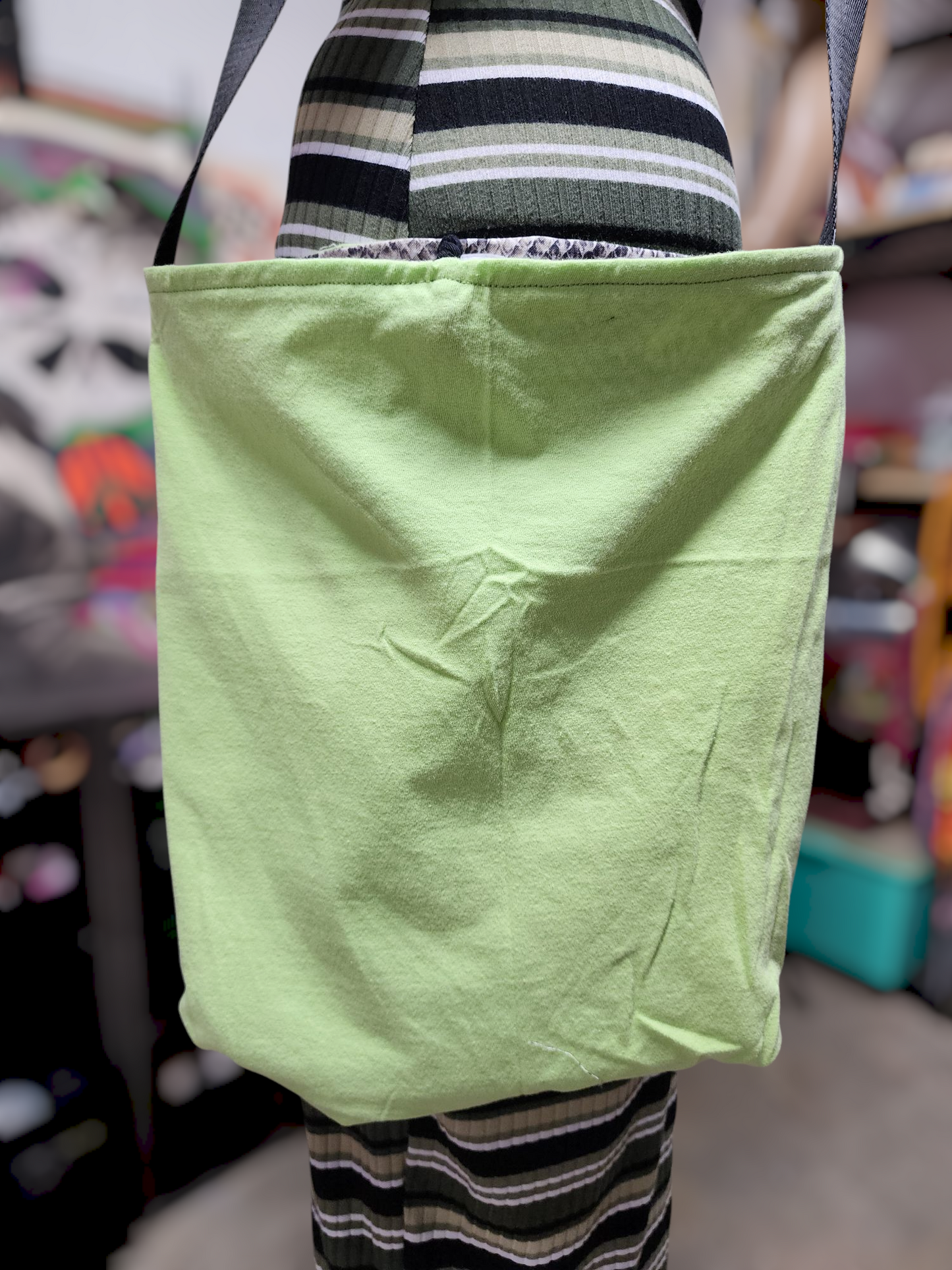 Handmade Hippie Boho Reversible Crossbody Bag (Snakeskin Print)