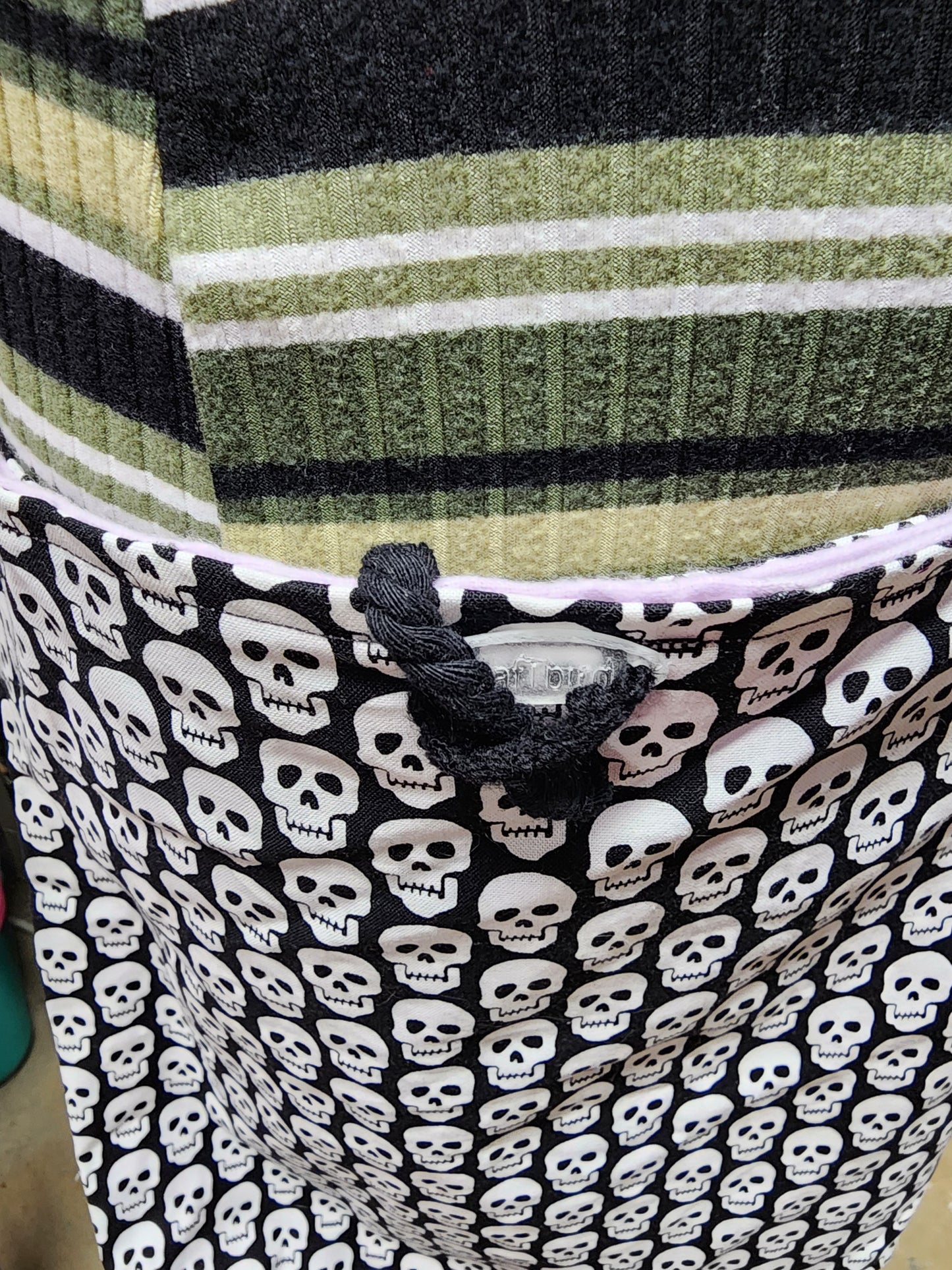 Handmade Hippie Boho Reversible Crossbody Bag (Skull Print)