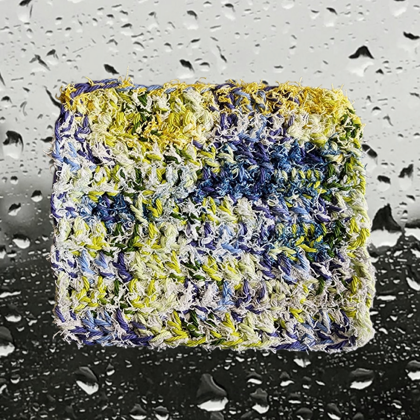 Handmade Crochet Kitchen Dish Scrubbie Heavy Duty (Blue/Green/Yellow/White)