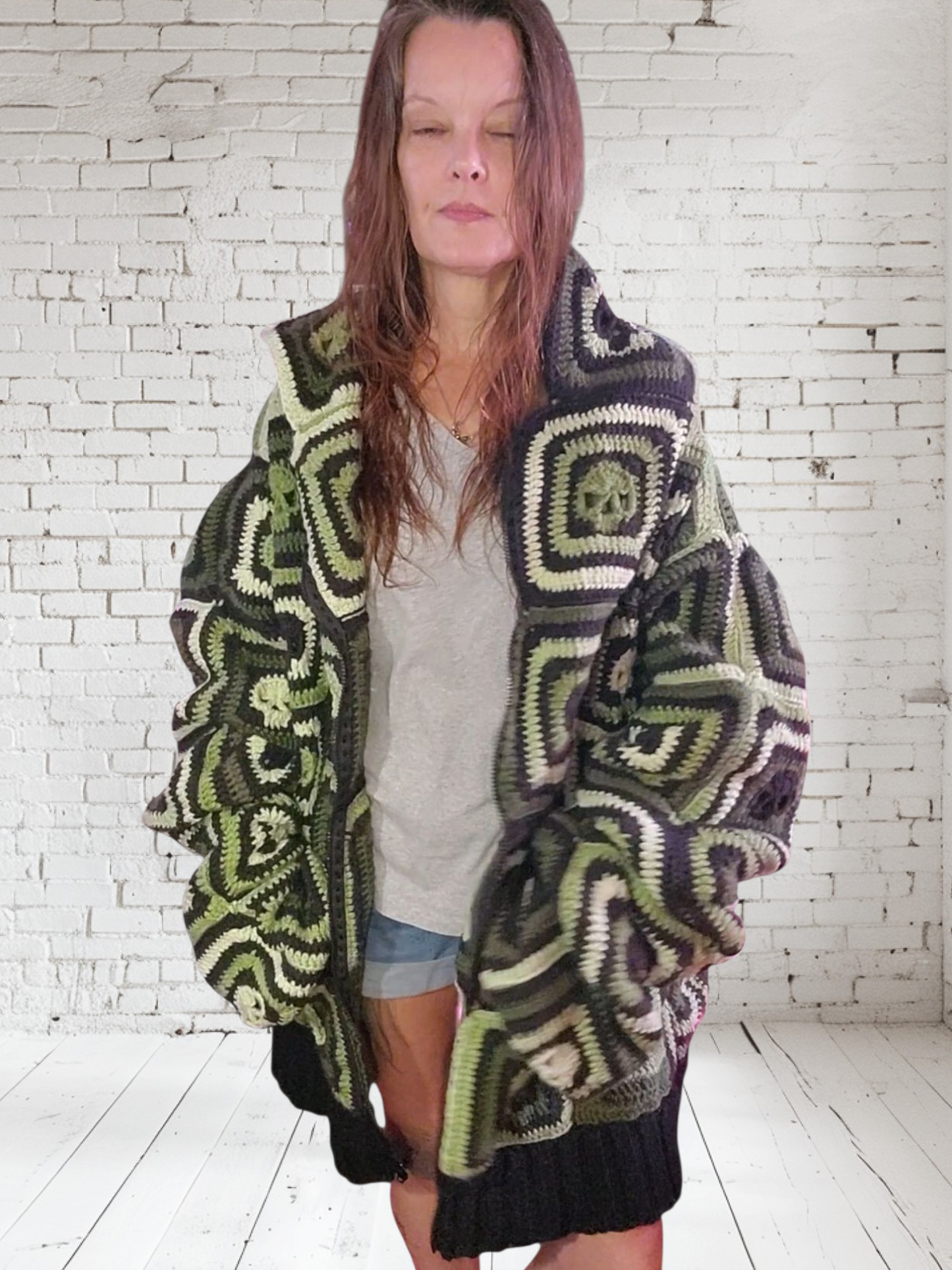 Handmade Crochet Skull Hoodie with Pockets and Zipper (Custom Order Only)