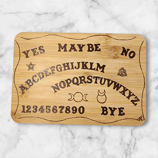 Freehand Woodburned Ouija Board Bamboo Cutting Board