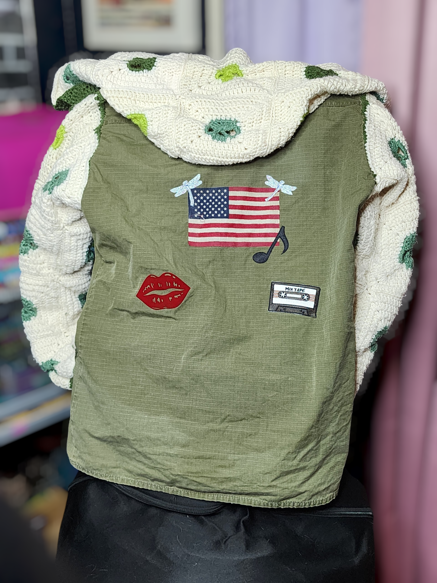 Handmade Crochet Skull Hoodie with Attached Scarf (Custom Orders Only)