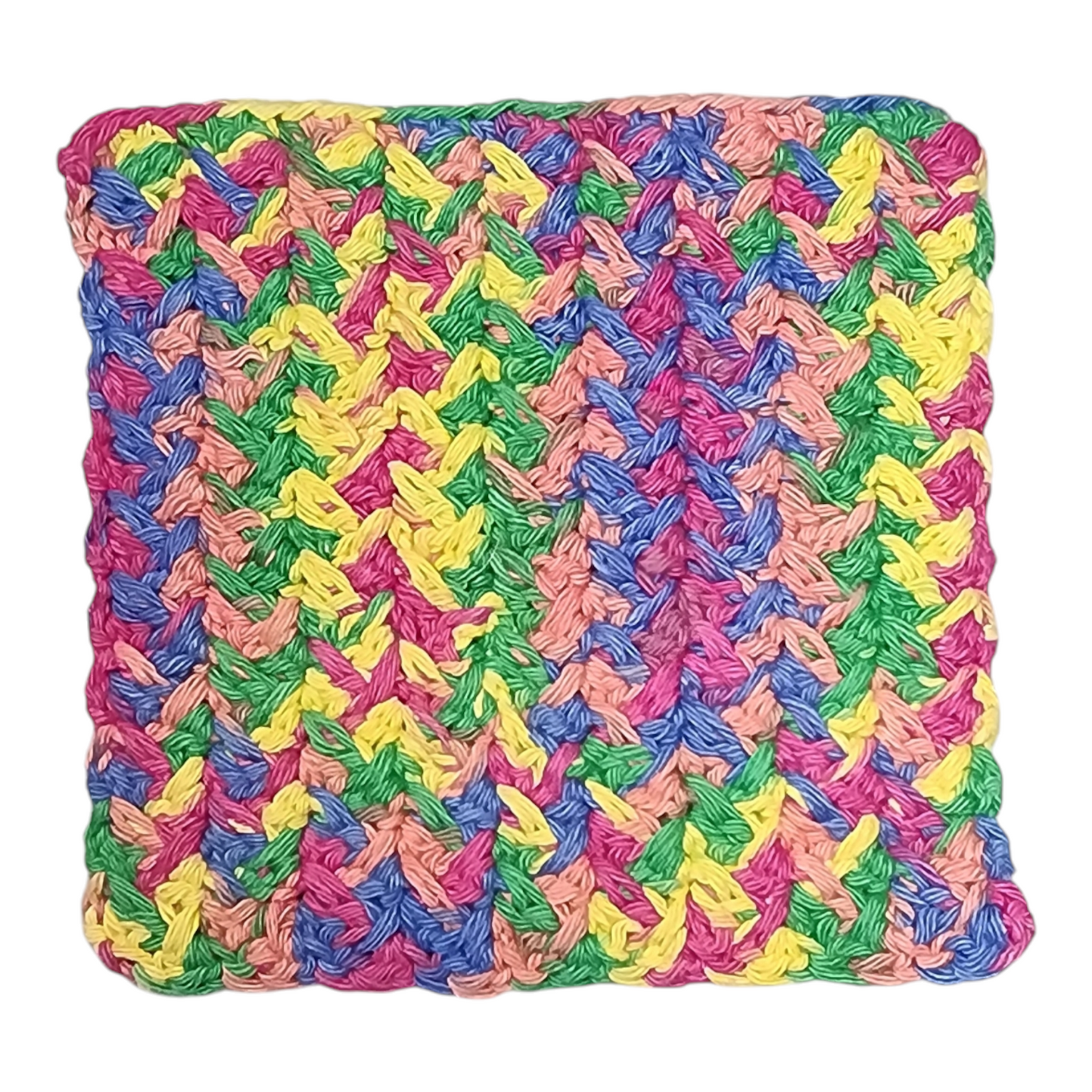 Handmade Crochet Dishcloth (Rainbow)