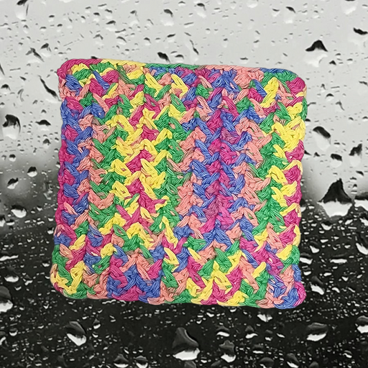 Handmade Crochet Dishcloth (Rainbow)