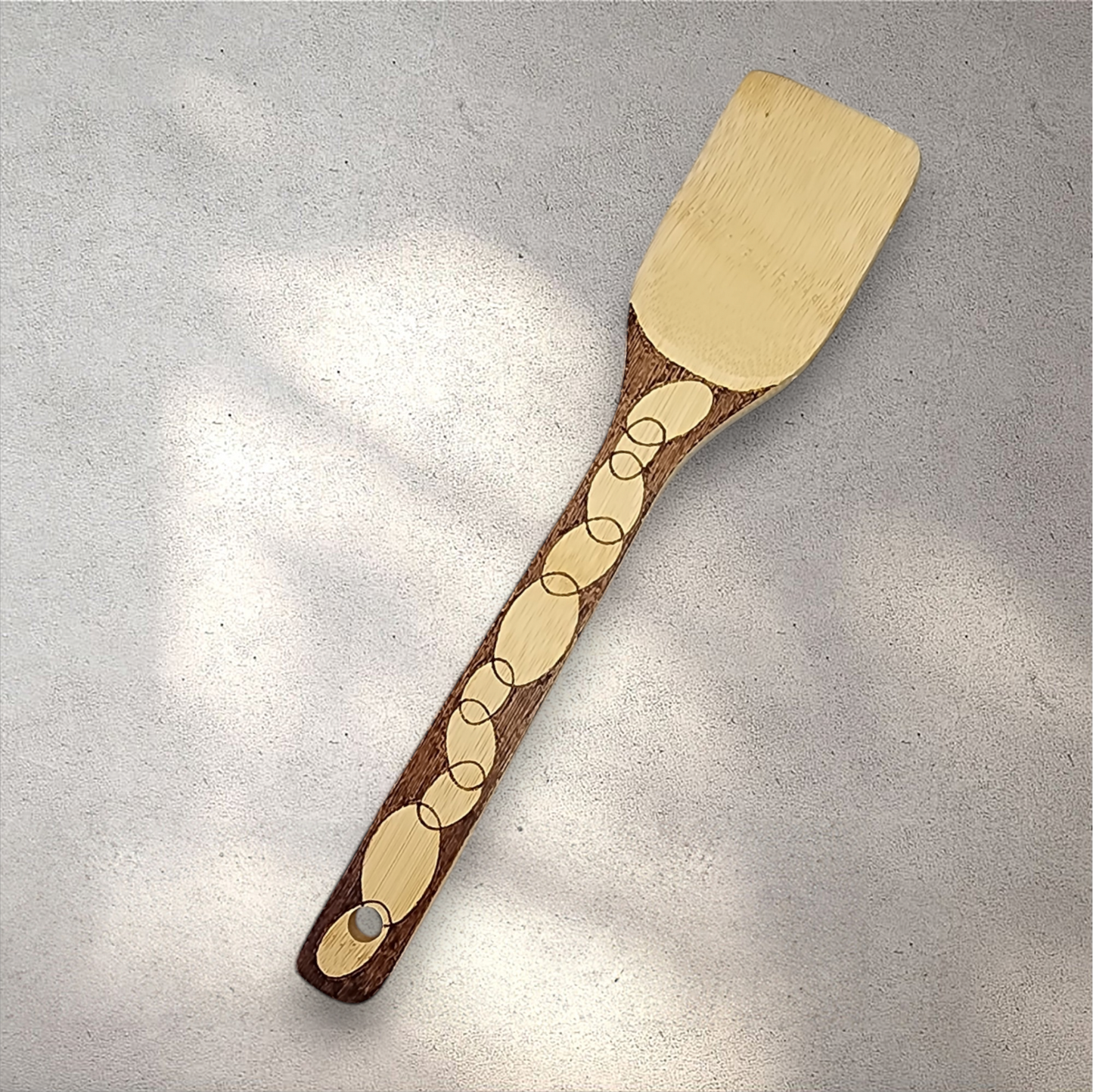 Freehand Woodburned Wooden Bamboo Spatula Utencil