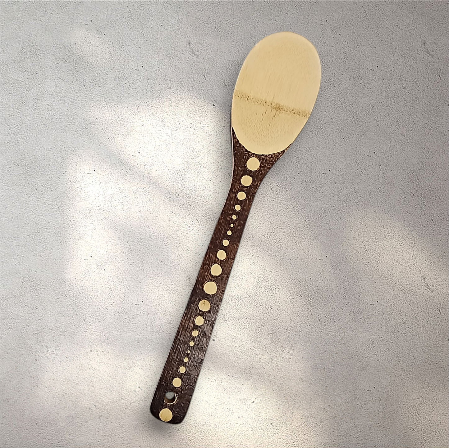 Freehand Woodburned Wooden Bamboo Spoon Utencil