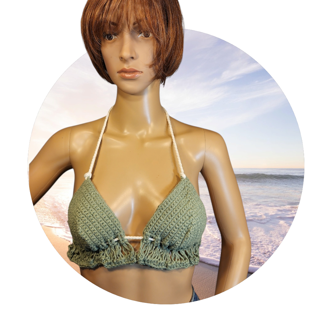 Handmade Crochet Flapperkini Bikini Swim Top (Custom Order Only)