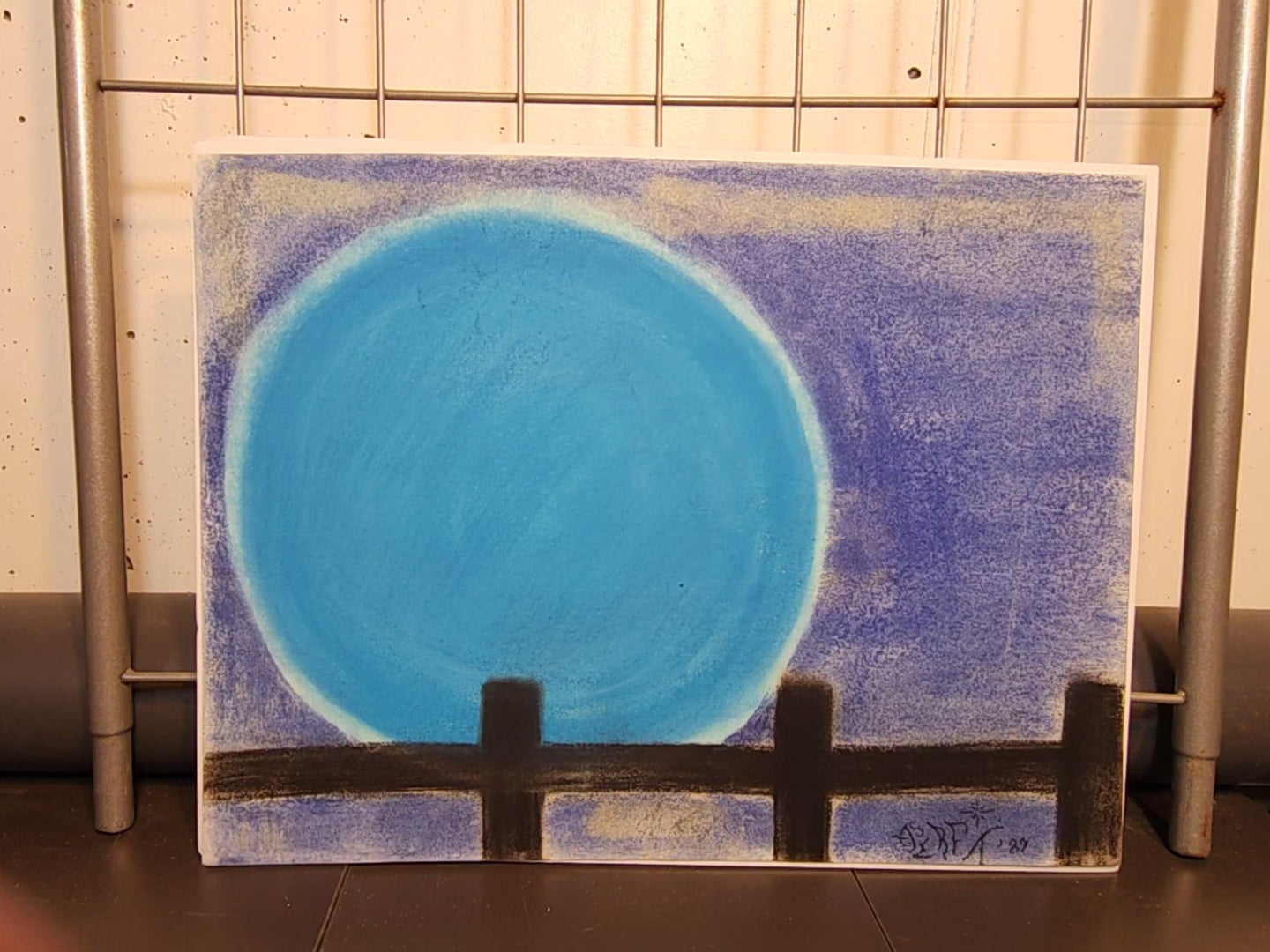 Blue Moon - Freehand Original Artwork - Pastel